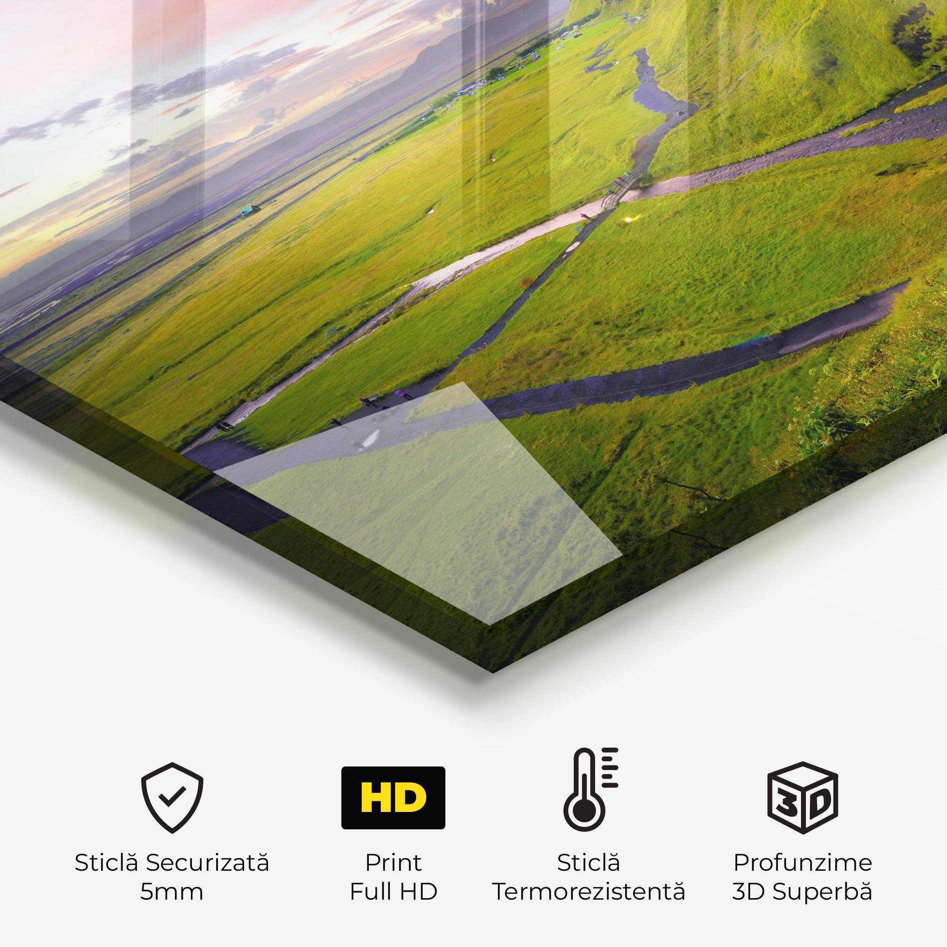 Panou Sticla Bucatarie Pink Wky Waterfall mockup 2