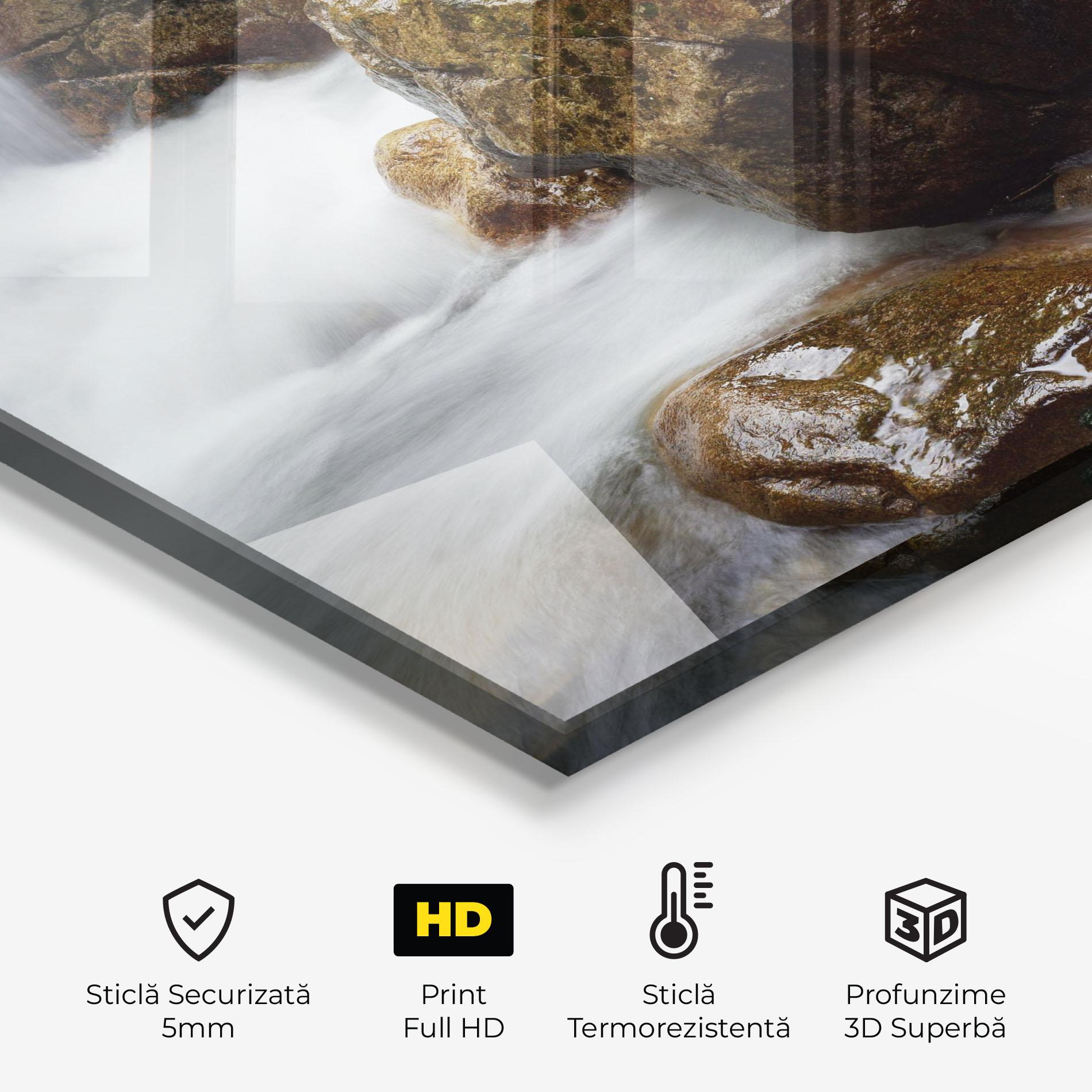 Panou Sticla Bucatarie Shiny Rocks Waterfall mockup 2