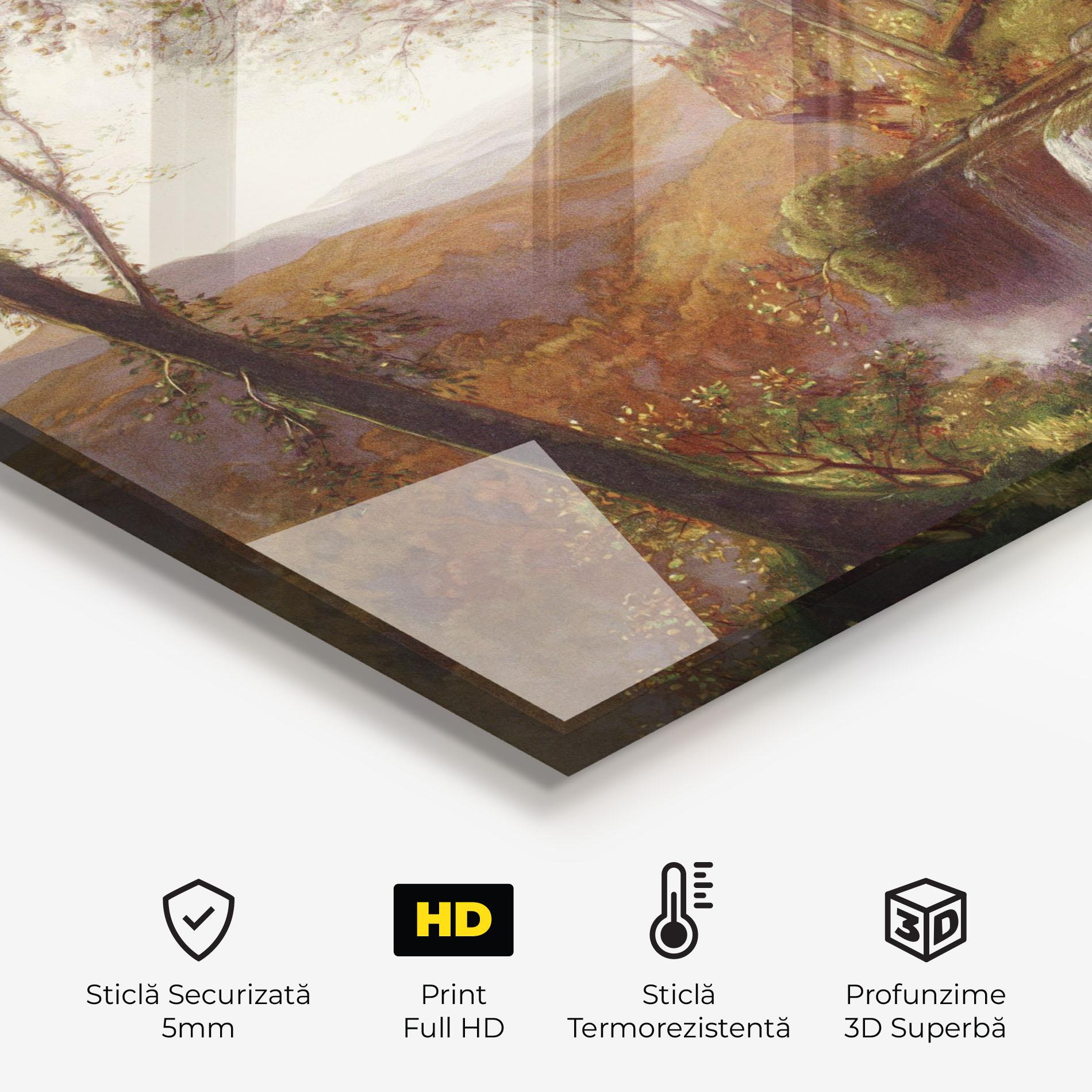 Panou Sticla Bucatarie Waterfall Painting mockup 2