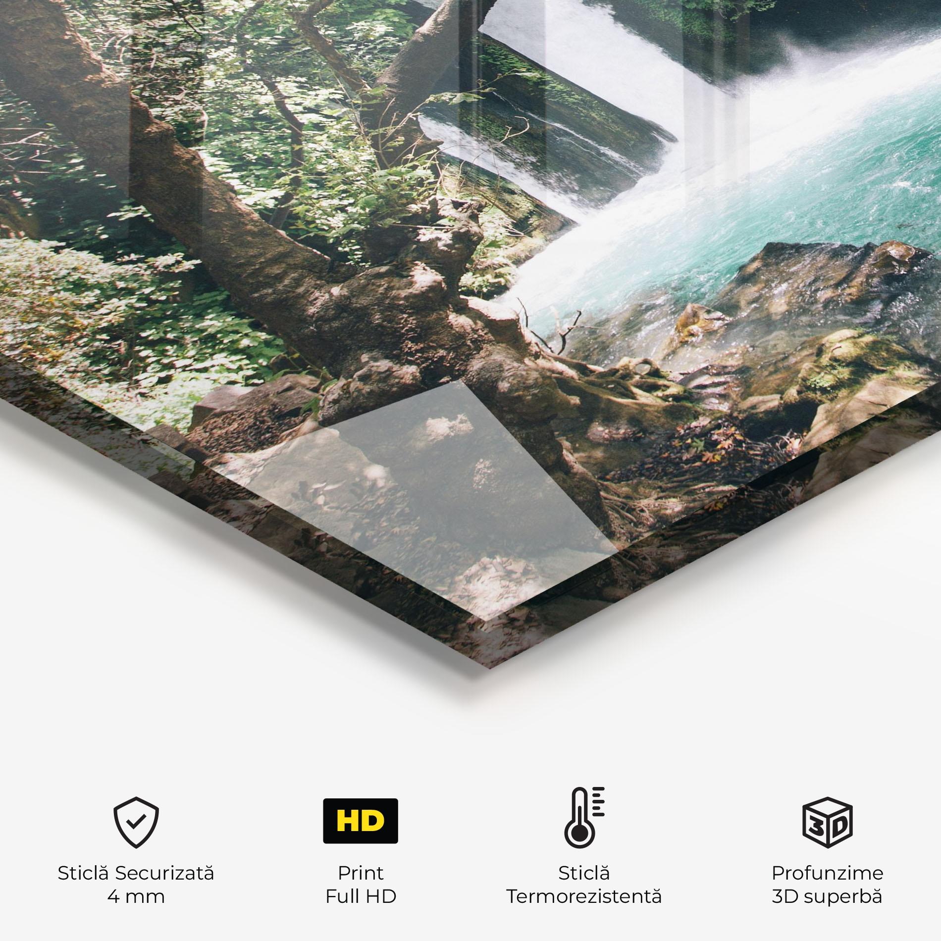 Panou Sticla Bucatarie Beautiful Blue Waterfall mockup 2