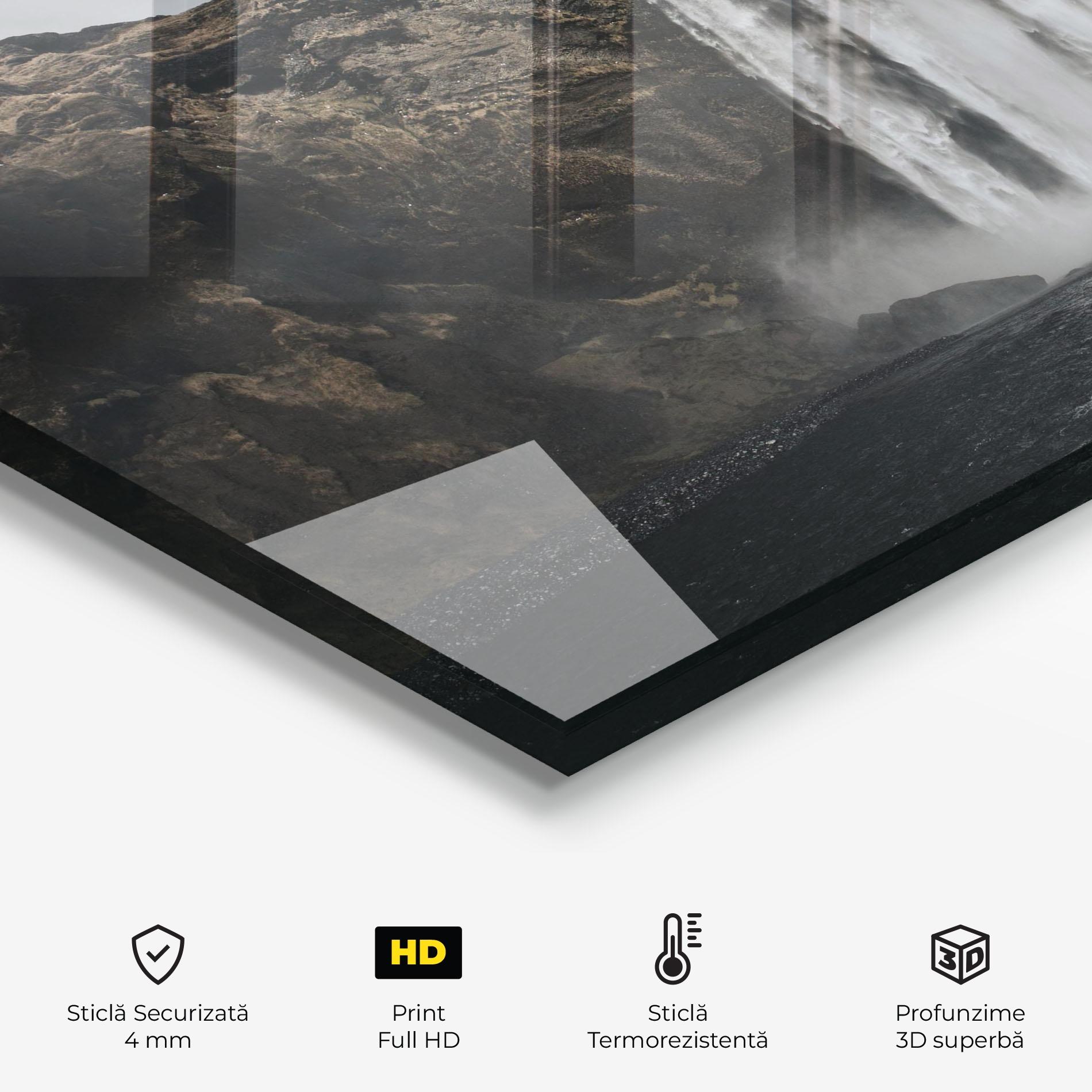 Panou Sticla Bucatarie Grey Waterfall mockup 2