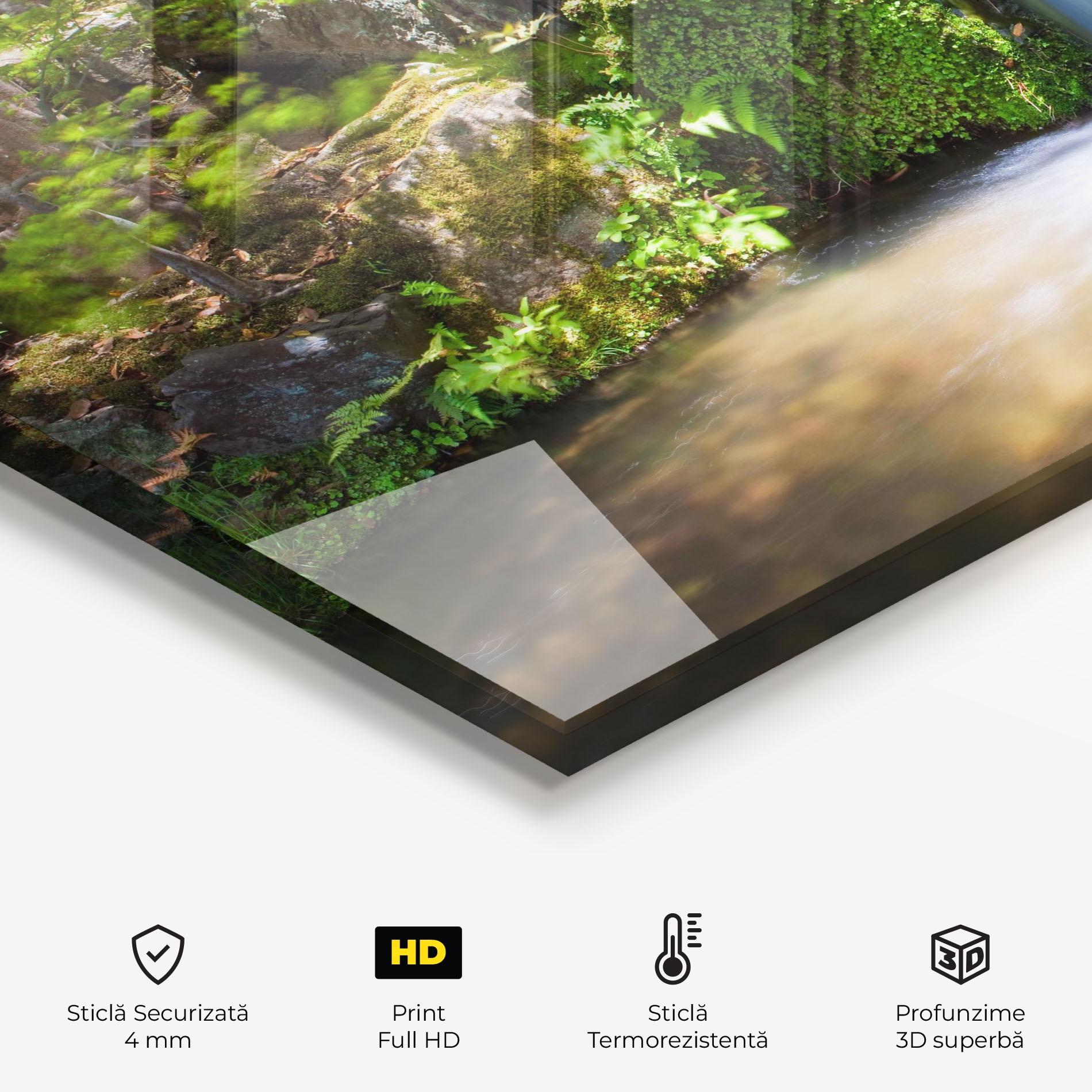 Panou Sticla Bucatarie Jungle View Waterfall mockup 2