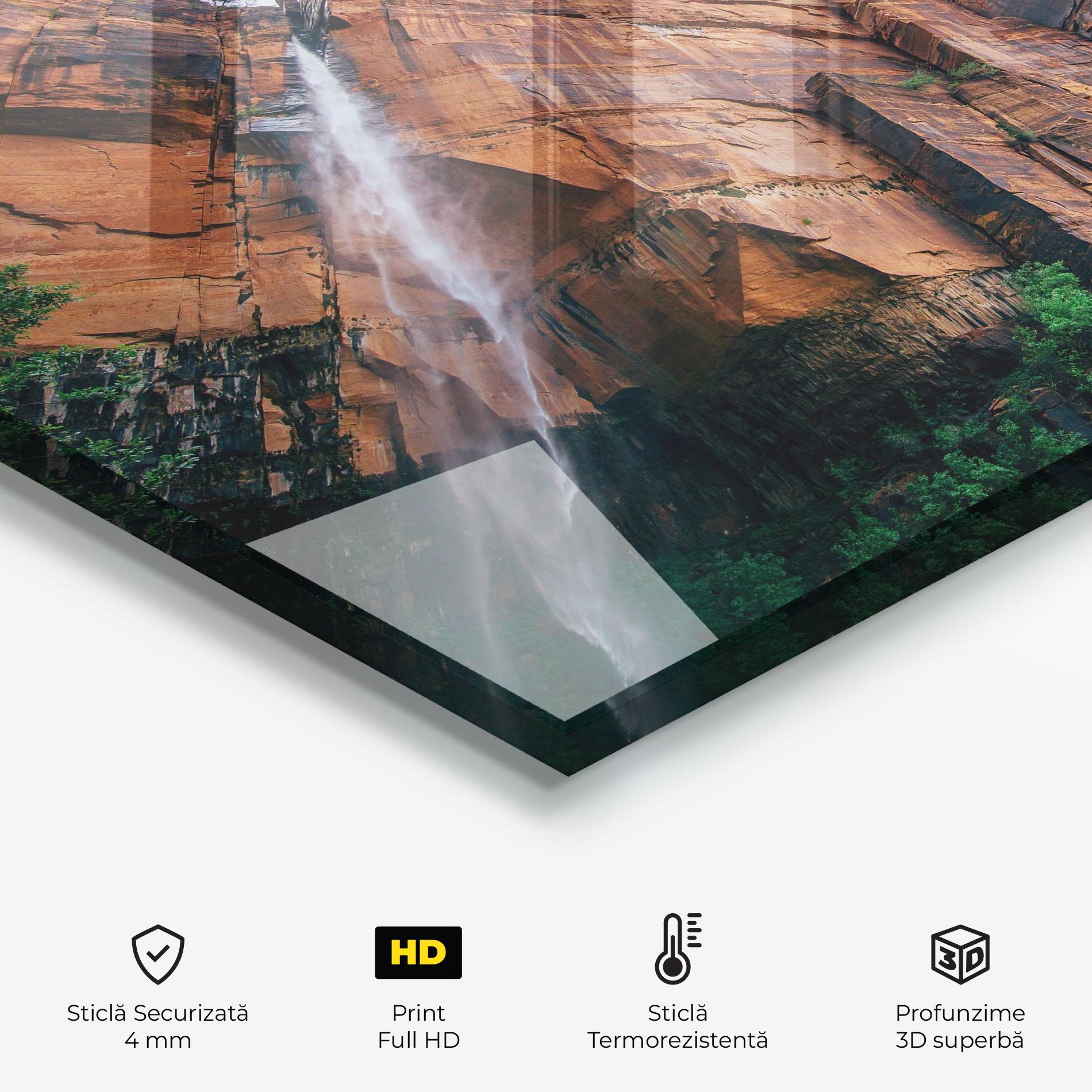 Panou Sticla Bucatarie Nature Pretty Waterfall mockup 2