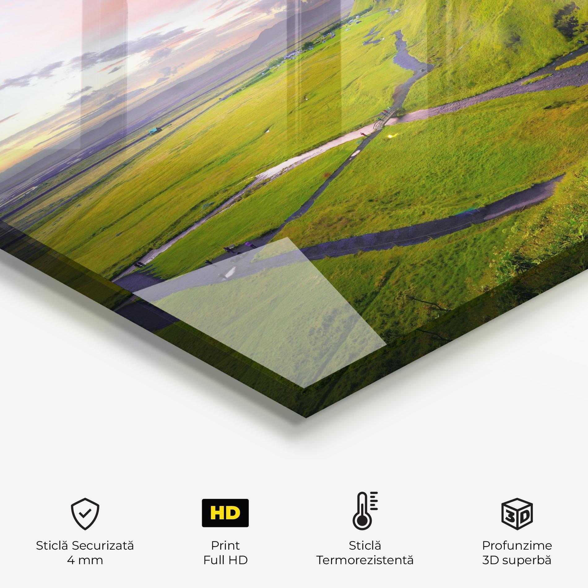 Panou Sticla Bucatarie Pink Wky Waterfall mockup 2