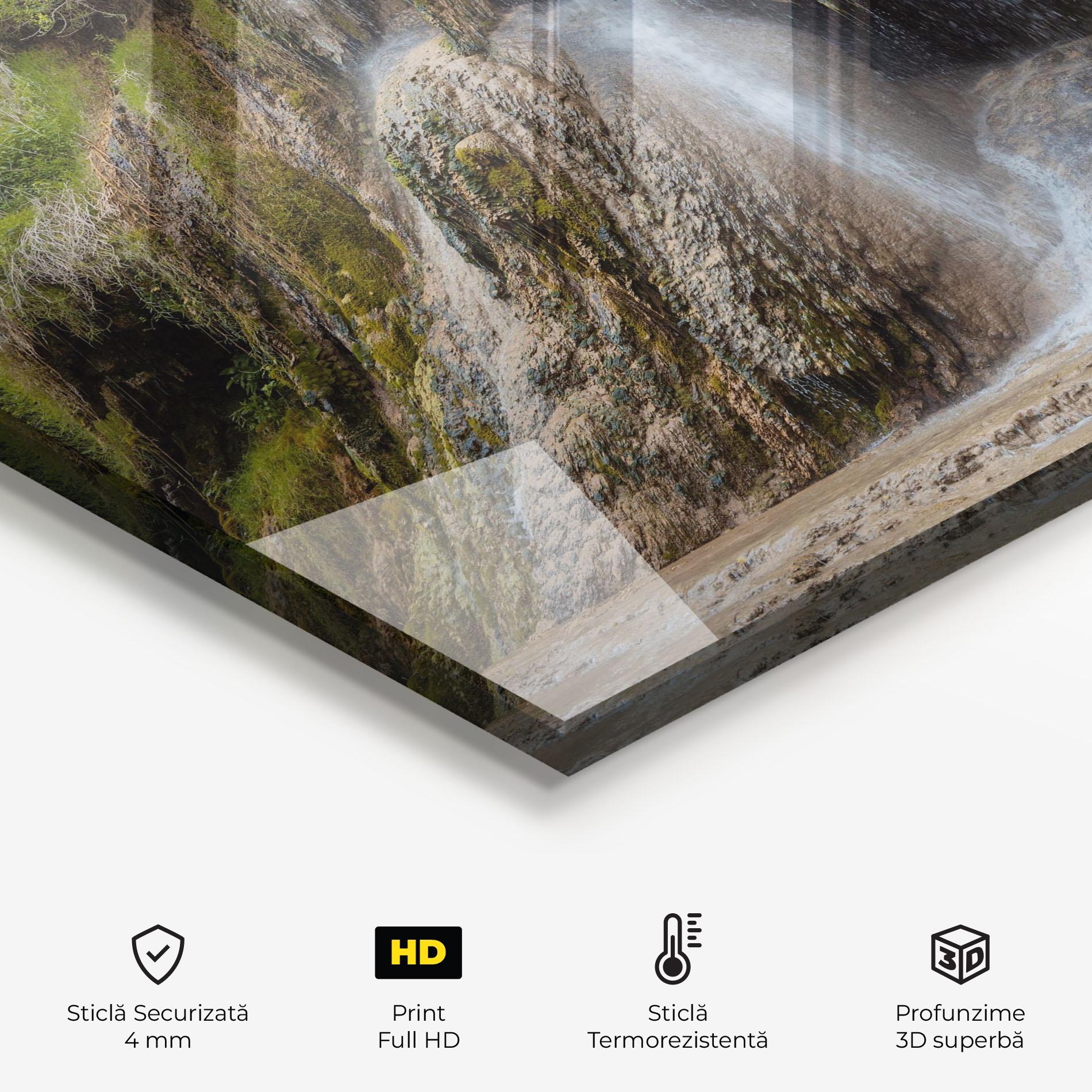 Panou Sticla Bucatarie Pretty Waterfall Forest mockup 2