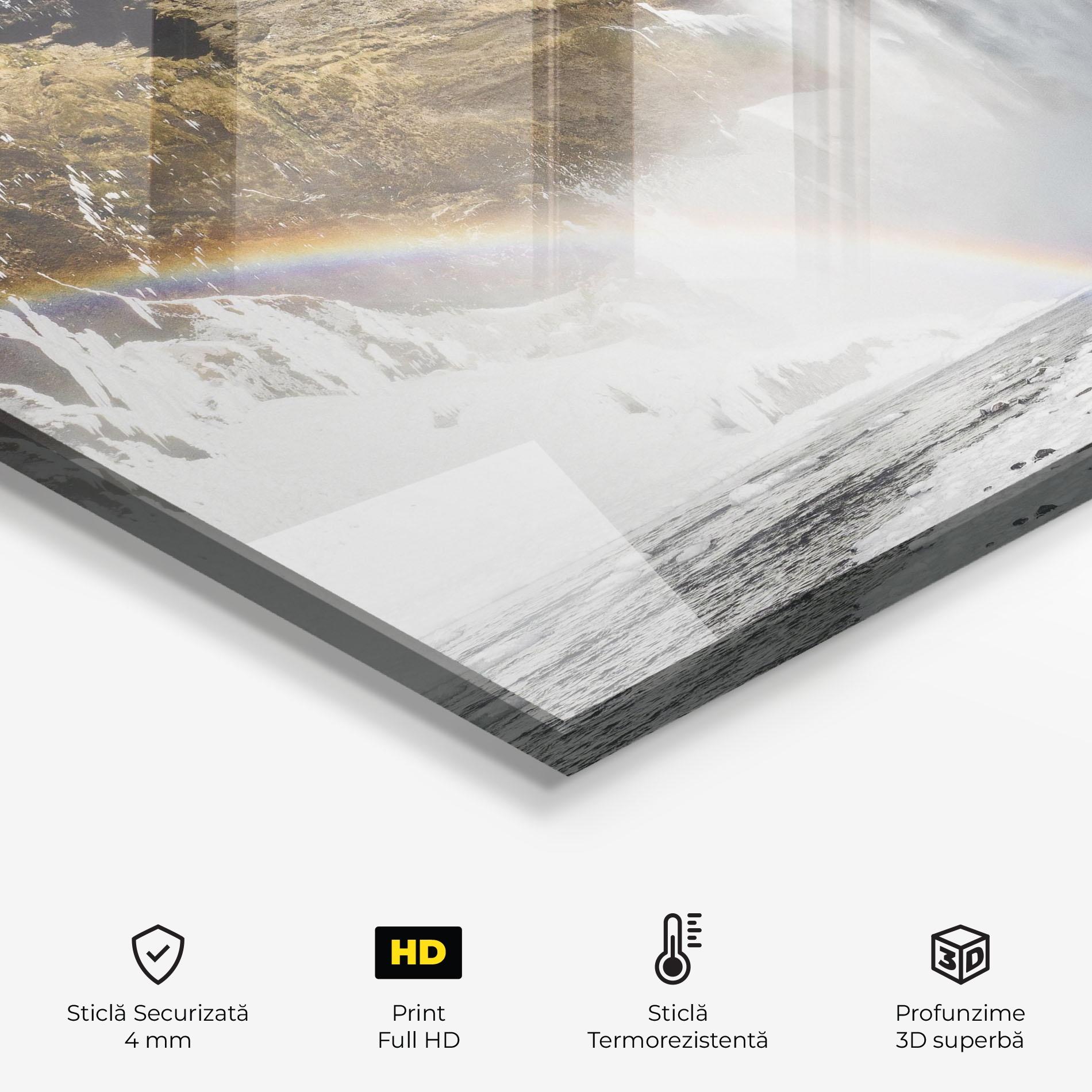 Panou Sticla Bucatarie Rainbow Waterfall mockup 2