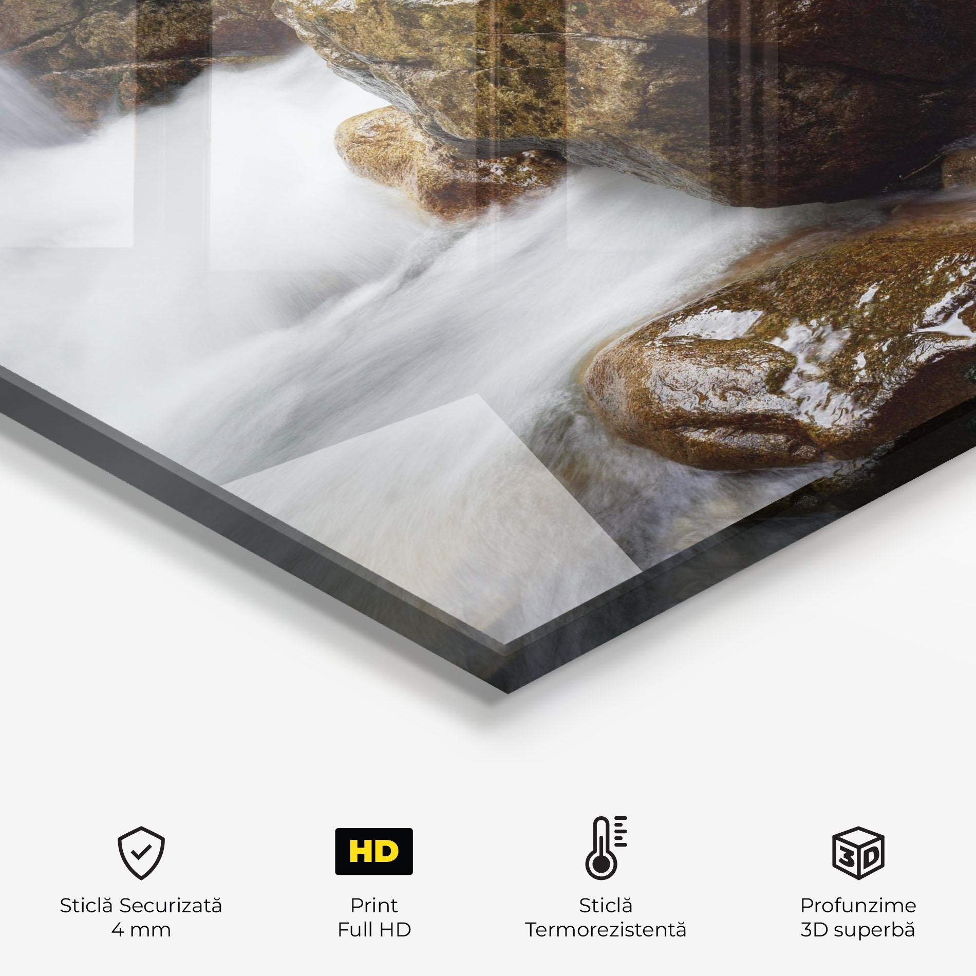 Panou Sticla Bucatarie Shiny Rocks Waterfall mockup 2