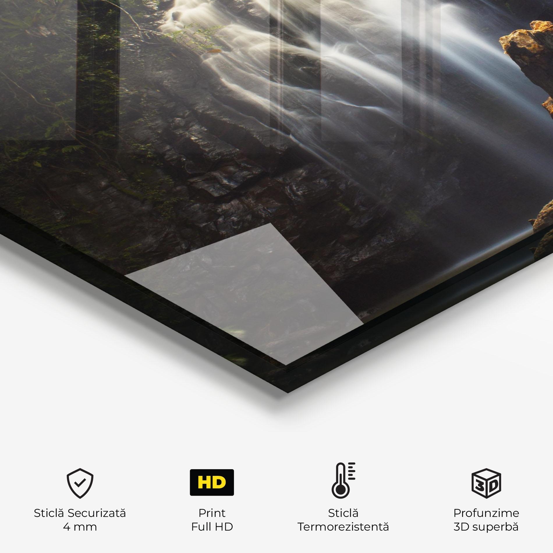 Panou Sticla Bucatarie Tree Log Waterfall mockup 2