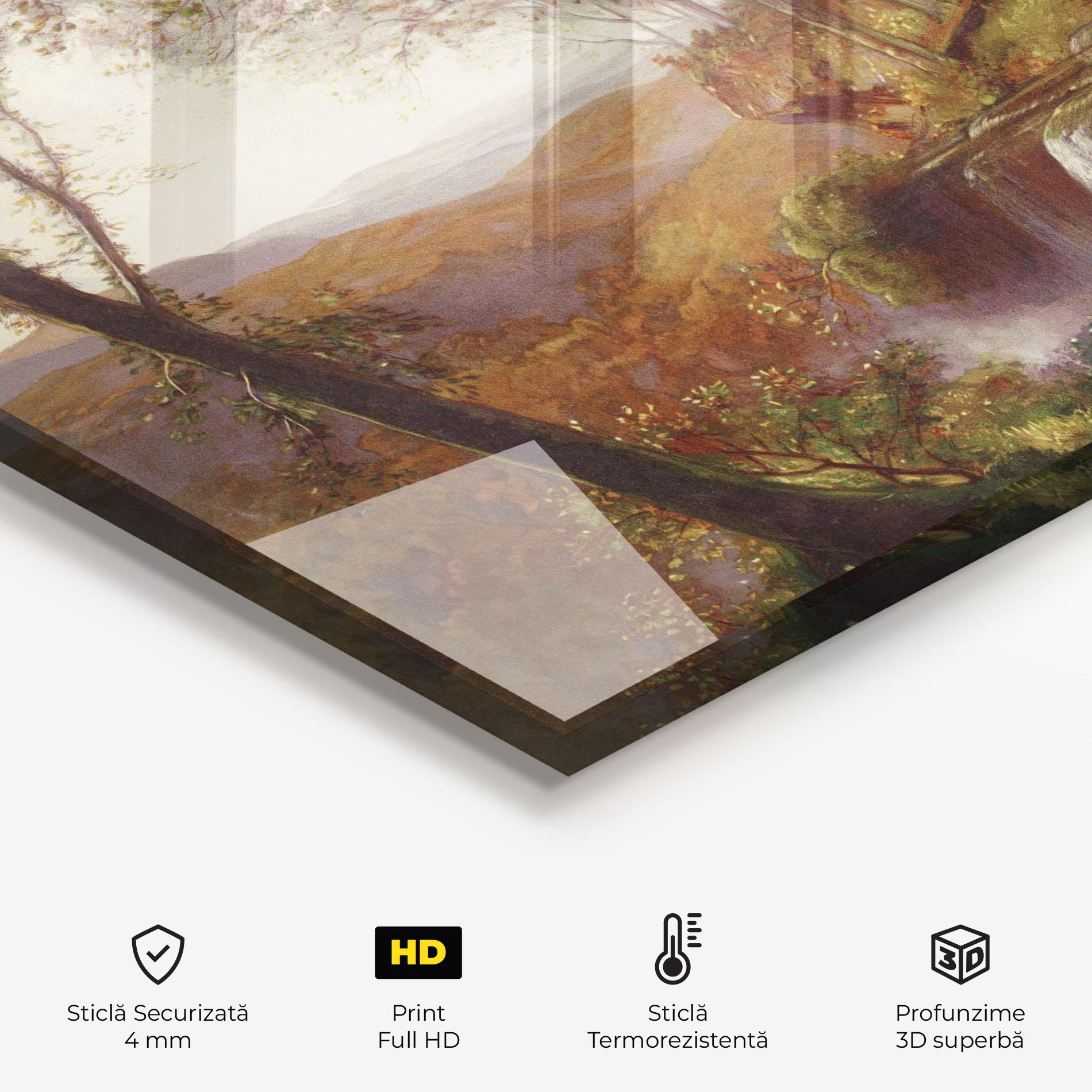 Panou Sticla Bucatarie Waterfall Painting mockup 2