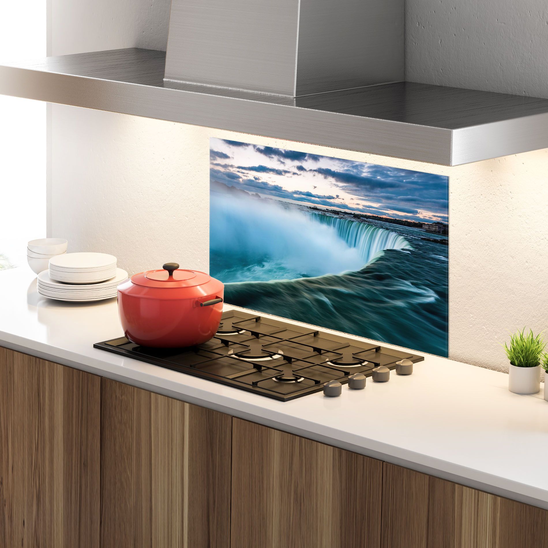 Blue Dreamy Waterfall mockup 4