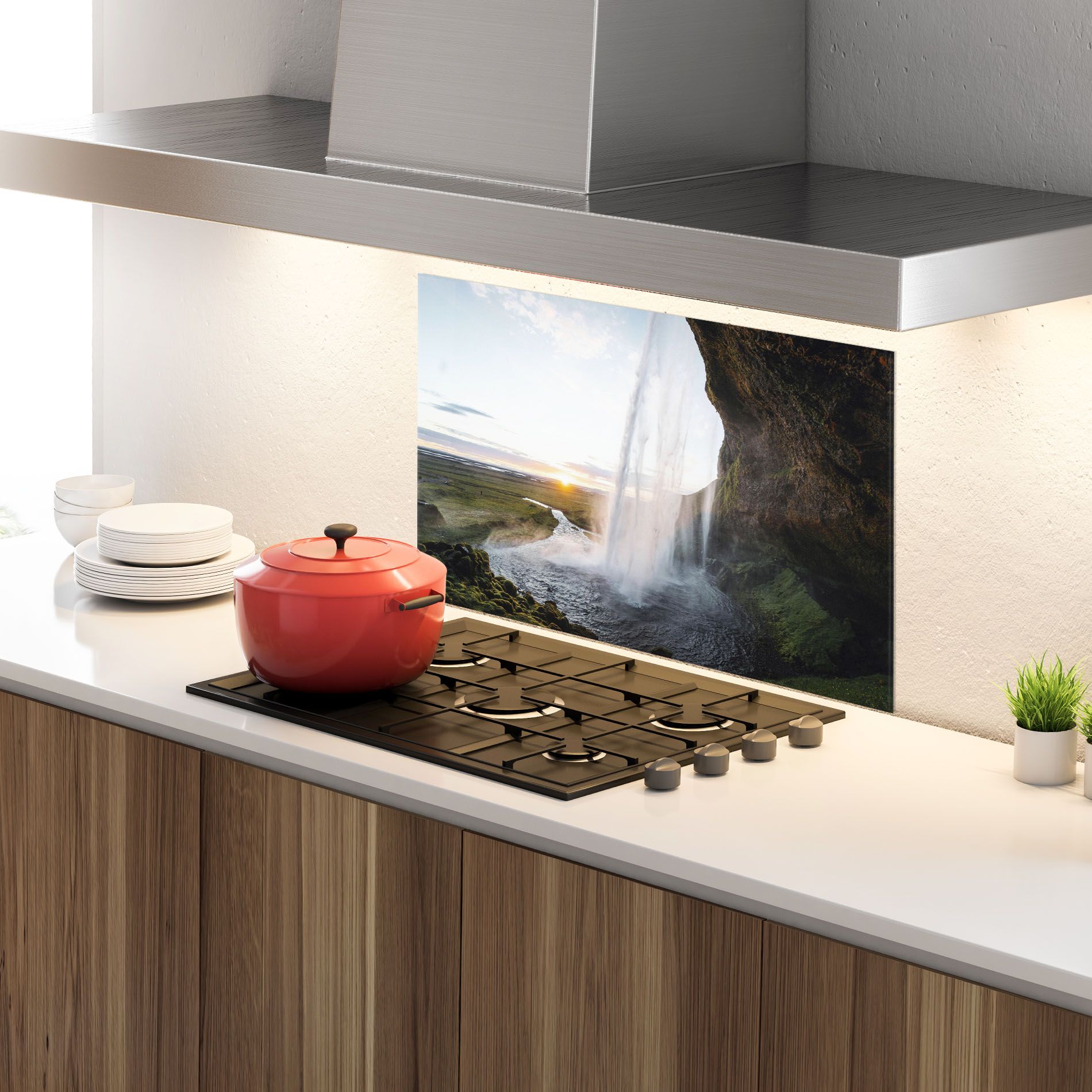 Sunrise Waterfall mockup 4