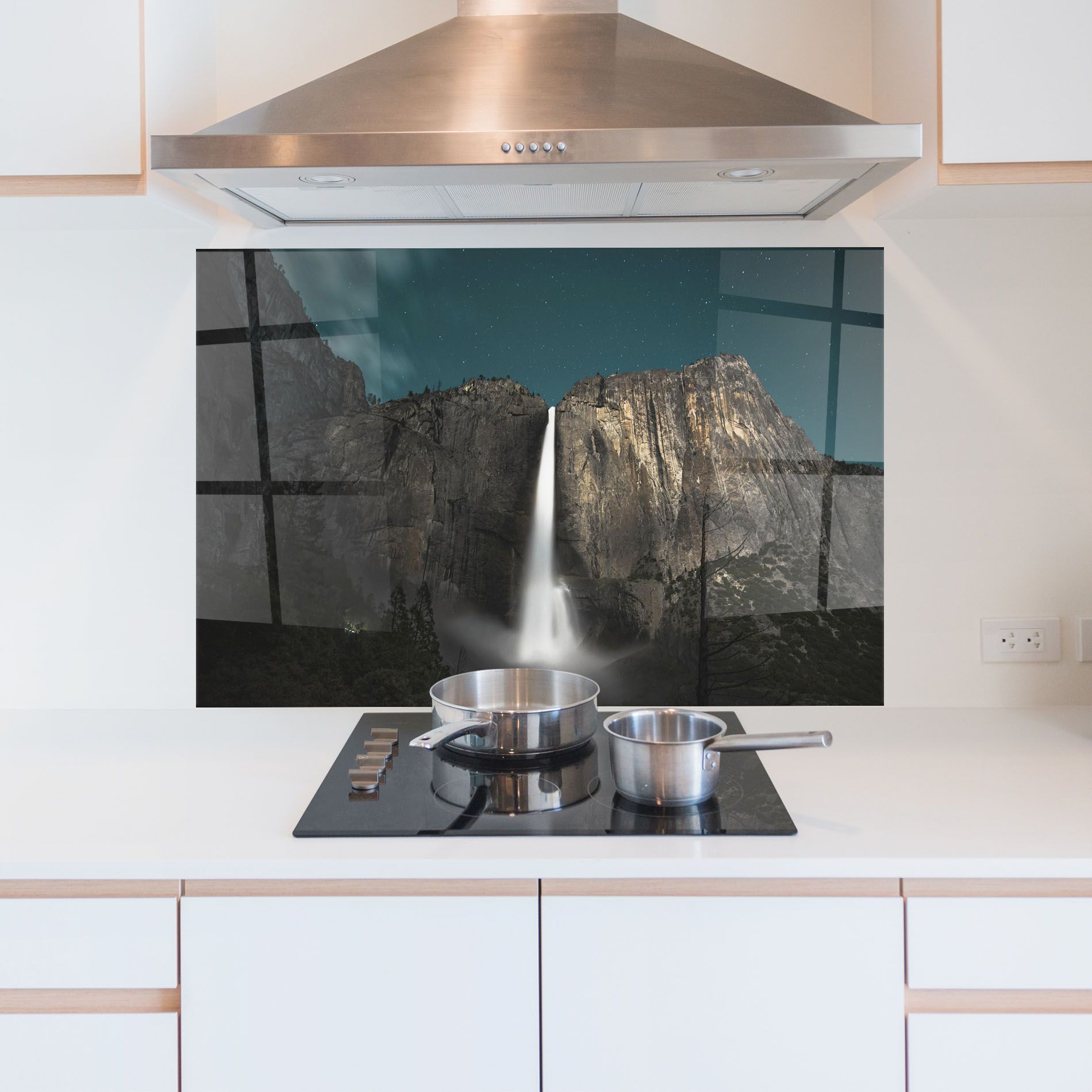 Dark Blue Sky Waterfall mockup 5