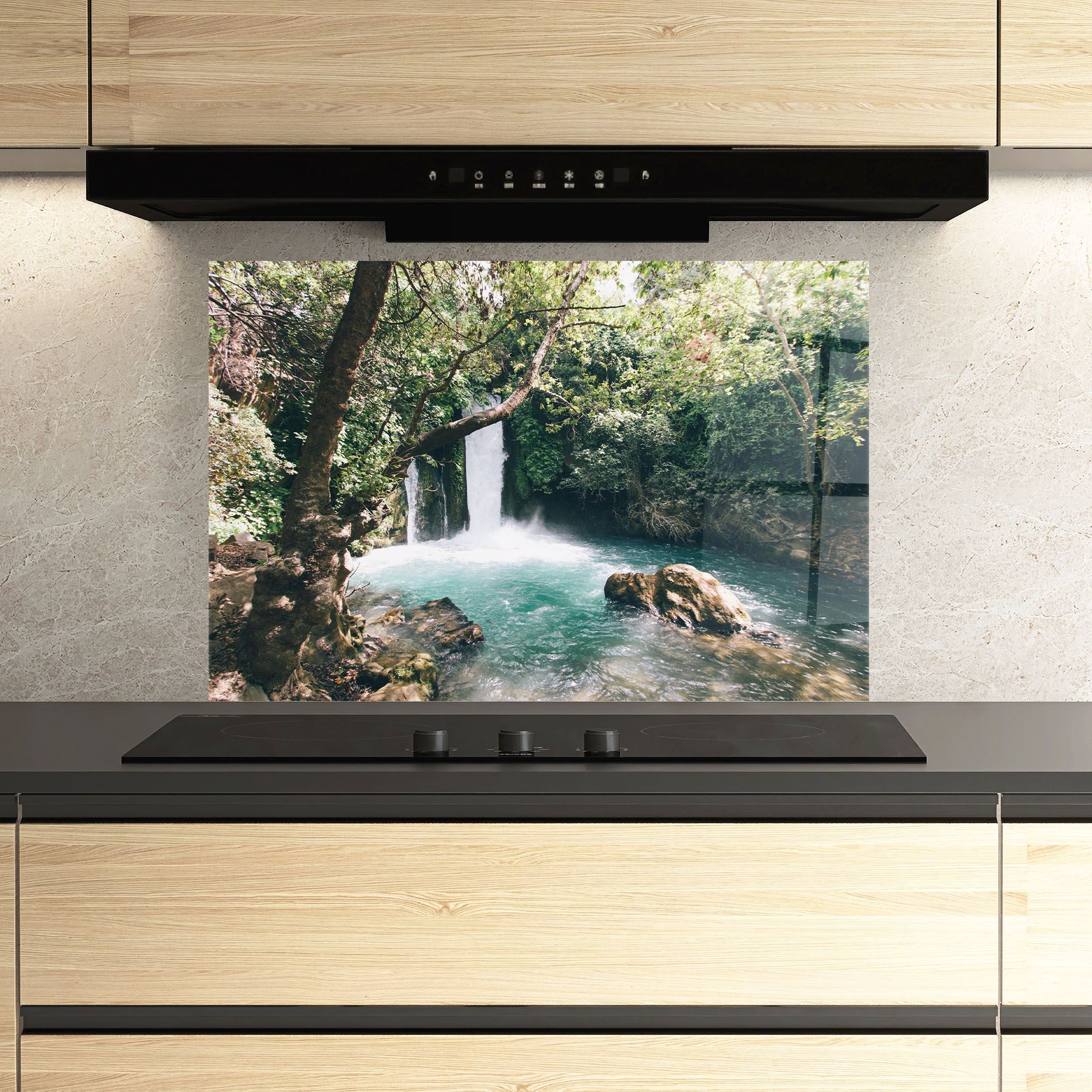 Beautiful Blue Waterfall mockup 3