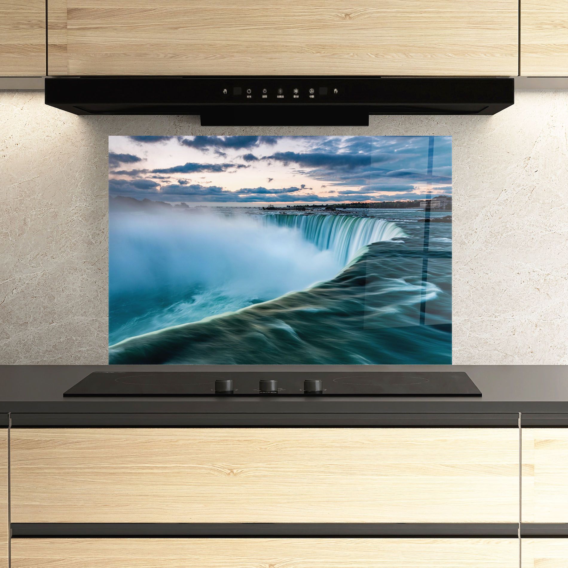 Blue Dreamy Waterfall mockup 3