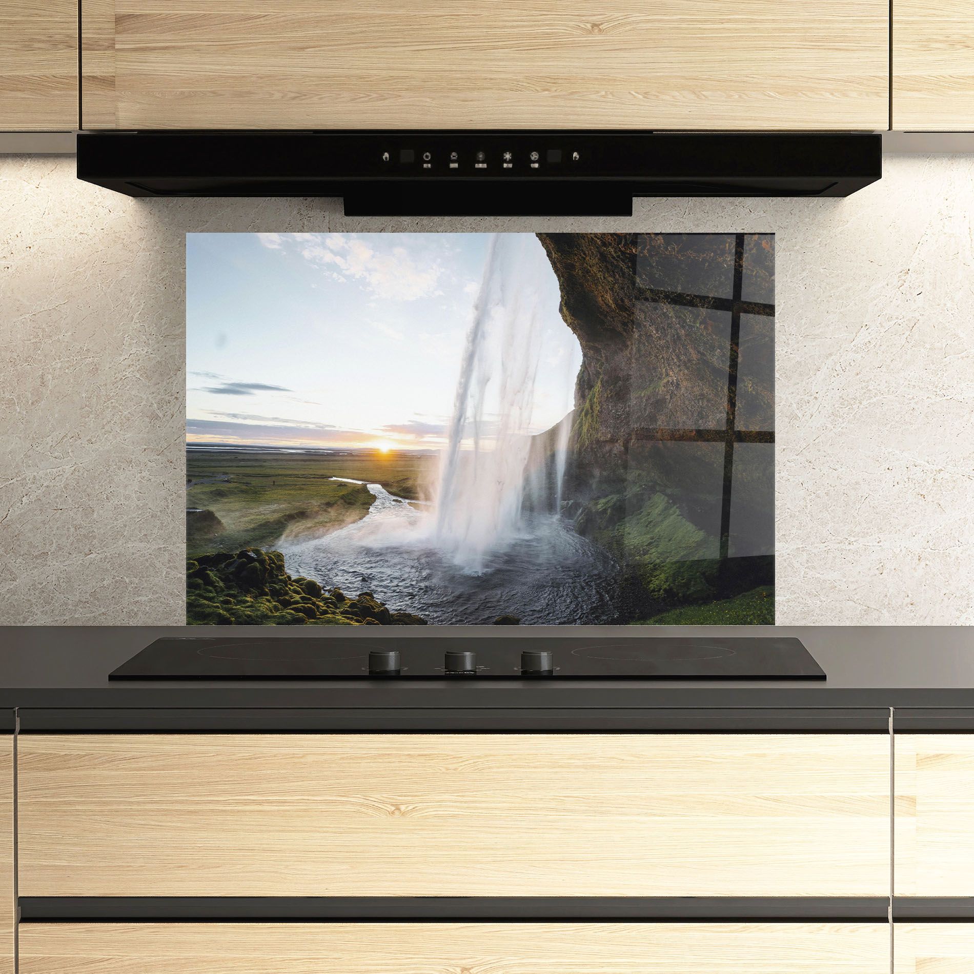 Sunrise Waterfall mockup 3