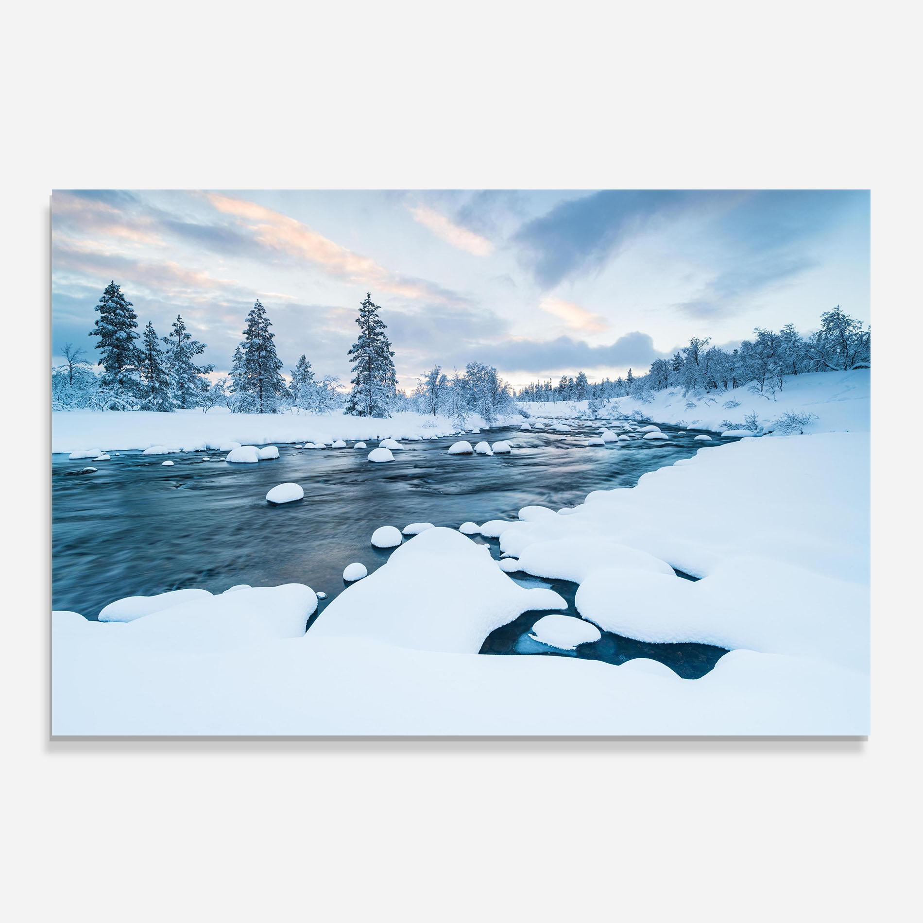 Panou Sticla Bucatarie Winter River mockup 0
