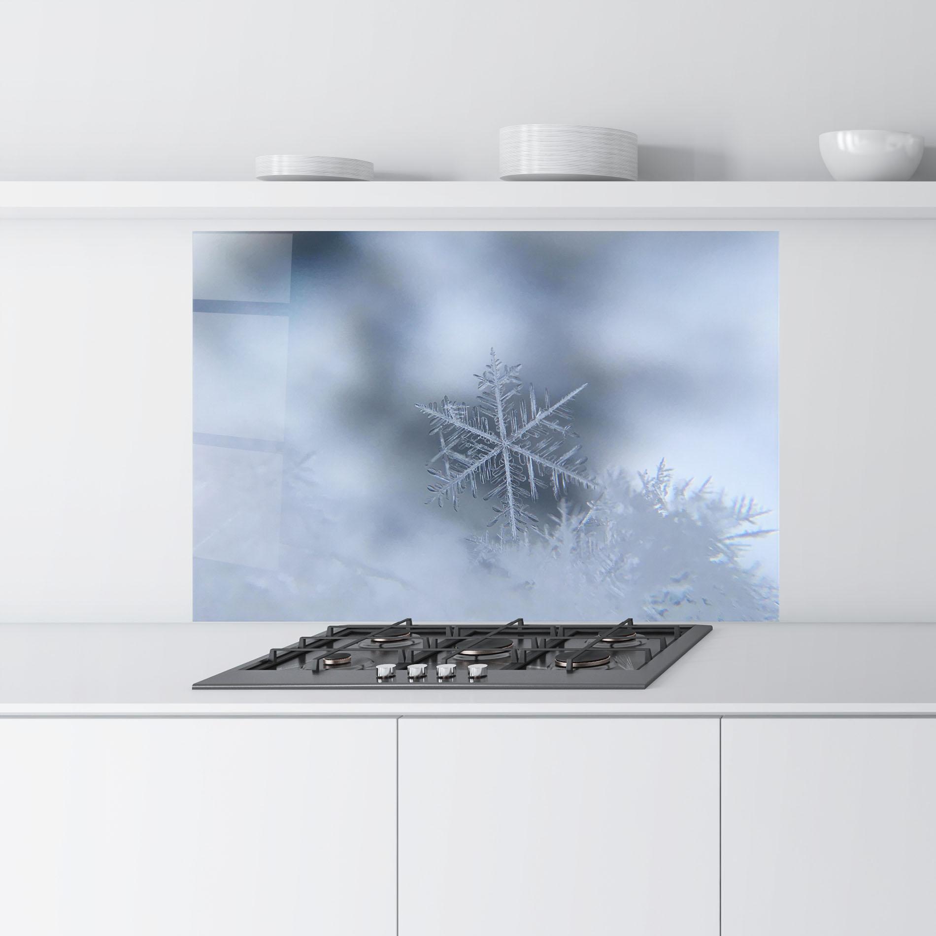 Panou Sticla Bucatarie Pretty Snowflake mockup 9