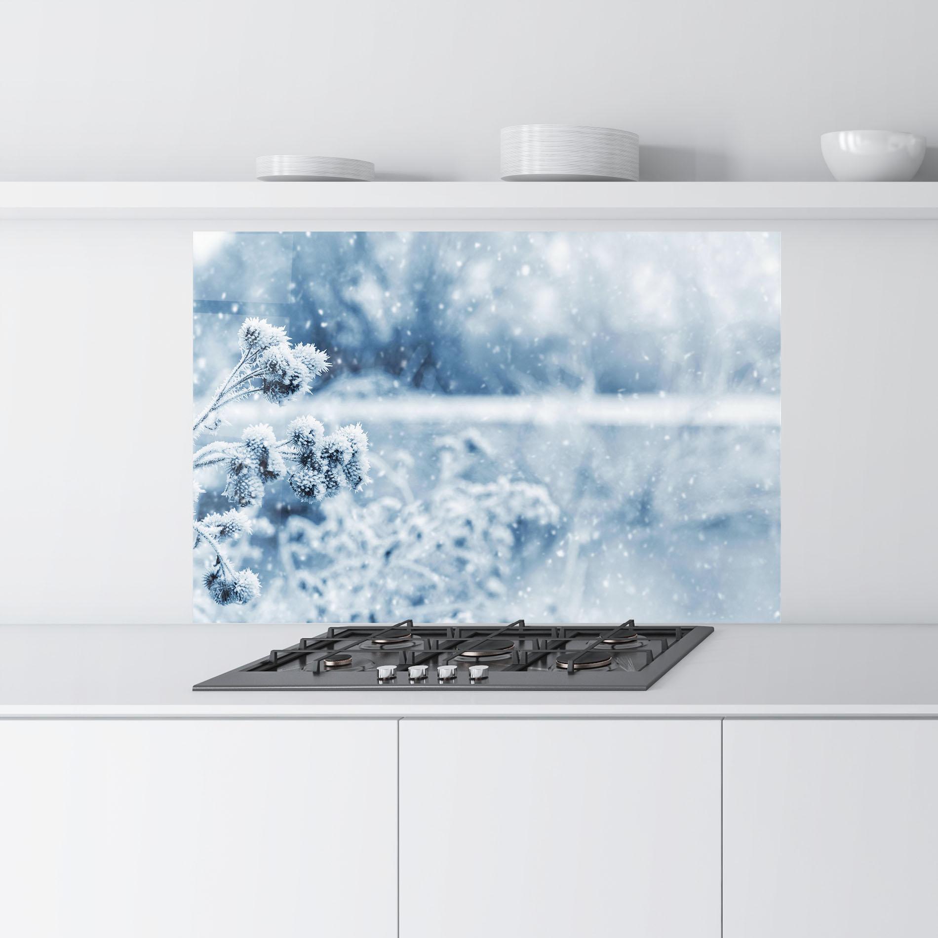 Panou Sticla Bucatarie Pretty Winter Plants mockup 9