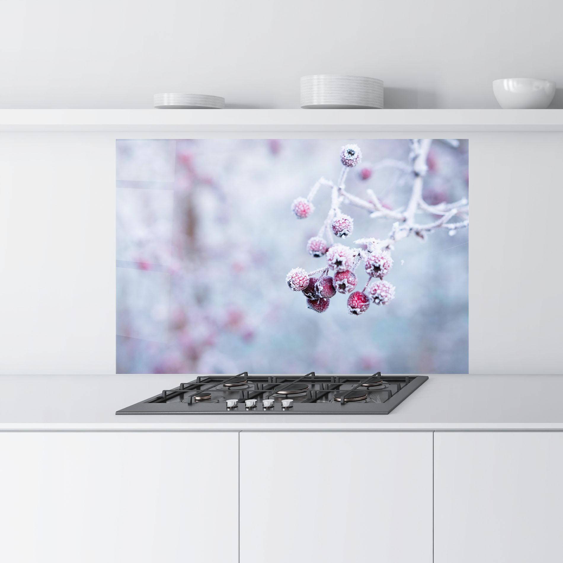 Panou Sticla Bucatarie Red Winter Fruits mockup 9