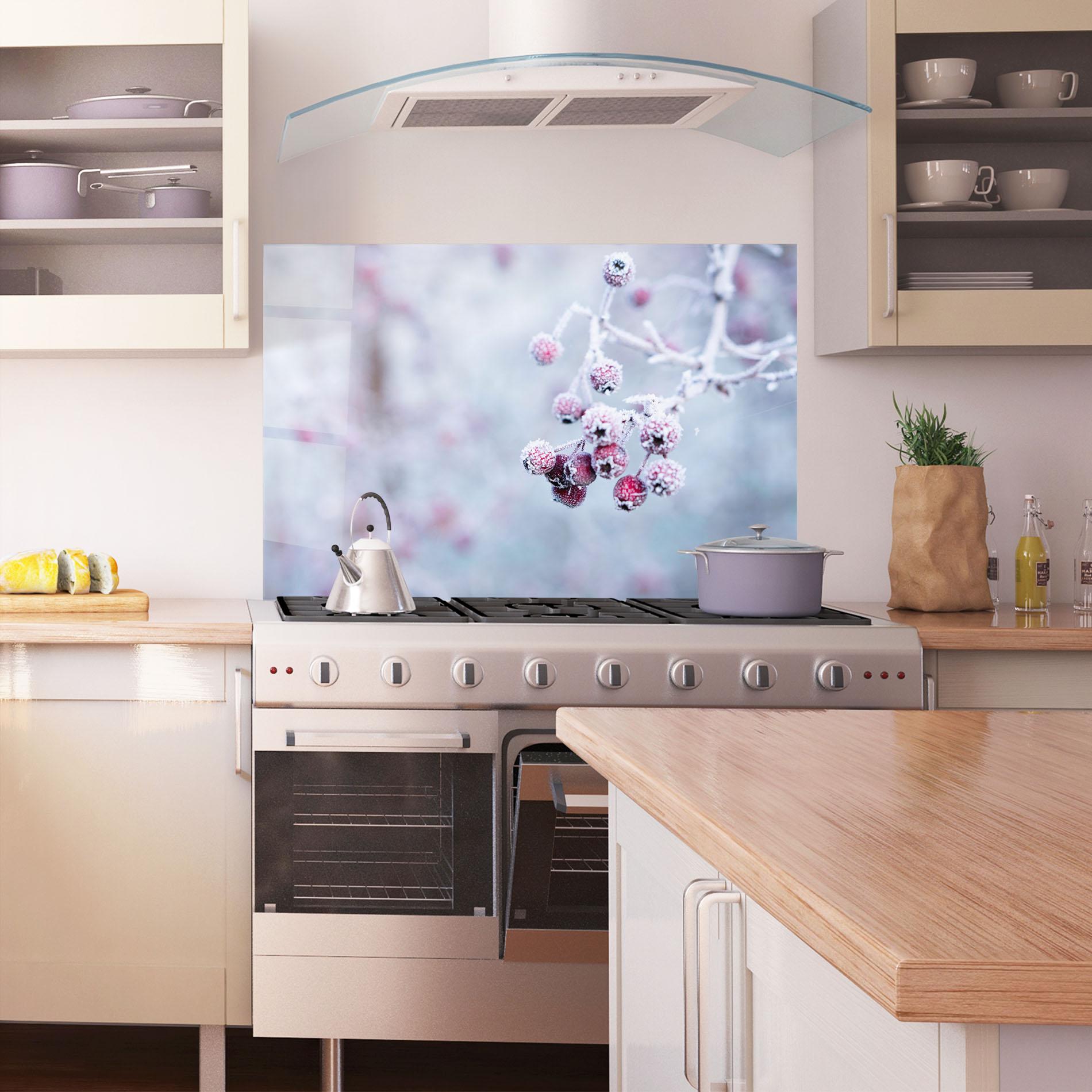 Panou Sticla Bucatarie Red Winter Fruits mockup 1