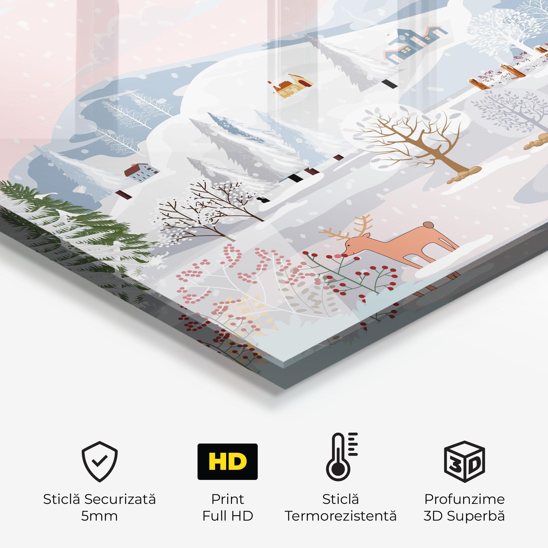 Panou Sticla Bucatarie Pink Sky Winter mockup 2