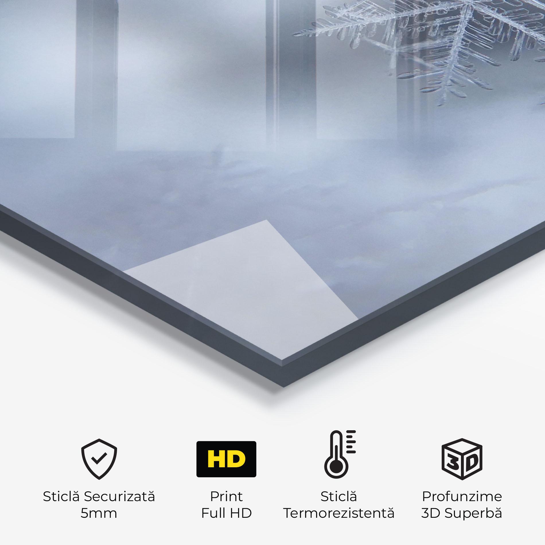 Panou Sticla Bucatarie Pretty Snowflake mockup 2