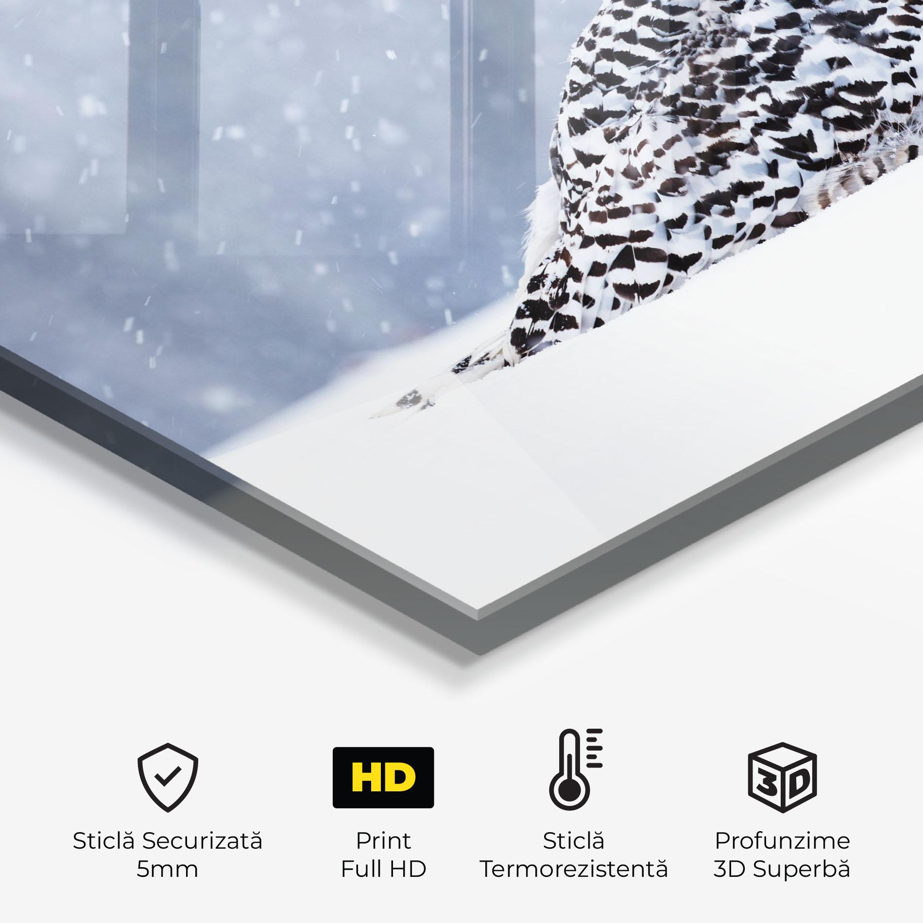 Panou Sticla Bucatarie Snow Owl mockup 2