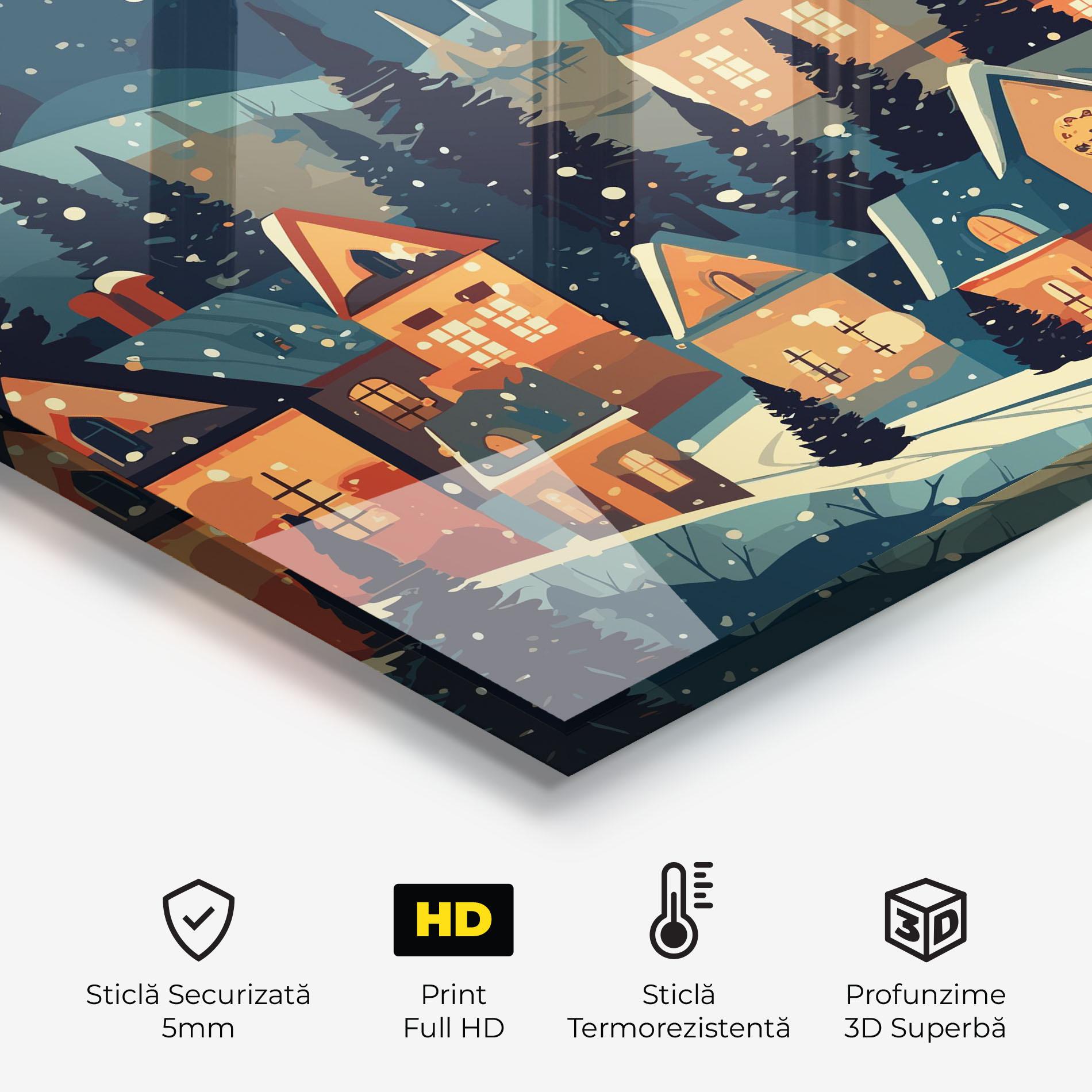 Panou Sticla Bucatarie Winter View Houses mockup 2