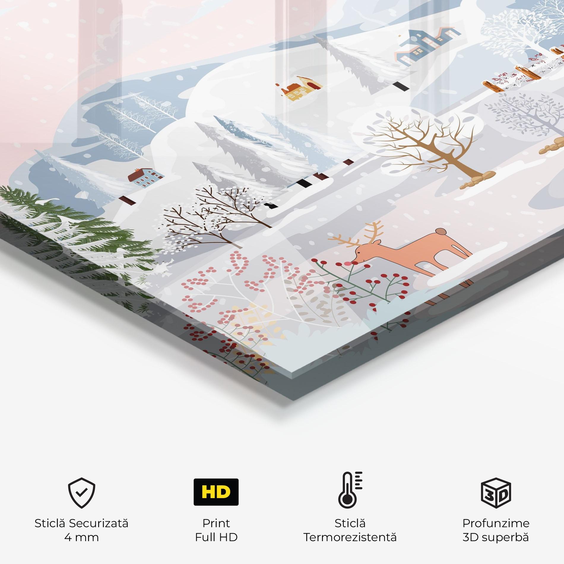 Panou Sticla Bucatarie Pink Sky Winter mockup 2