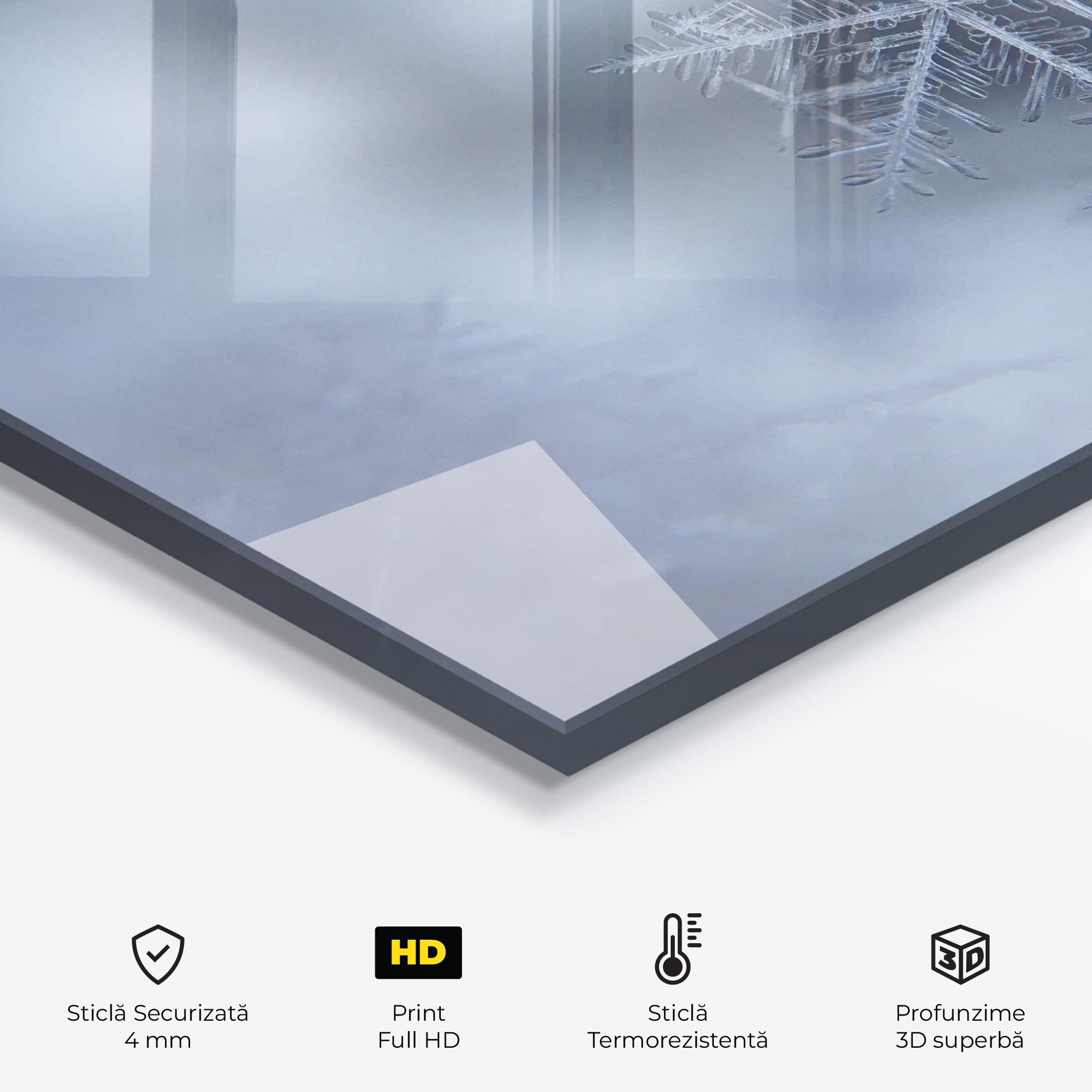 Panou Sticla Bucatarie Pretty Snowflake mockup 2