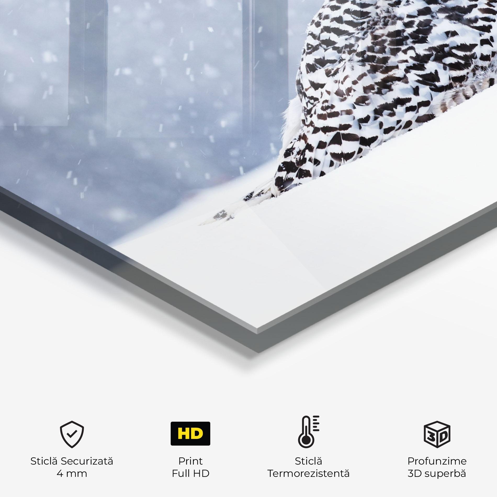 Panou Sticla Bucatarie Snow Owl mockup 2