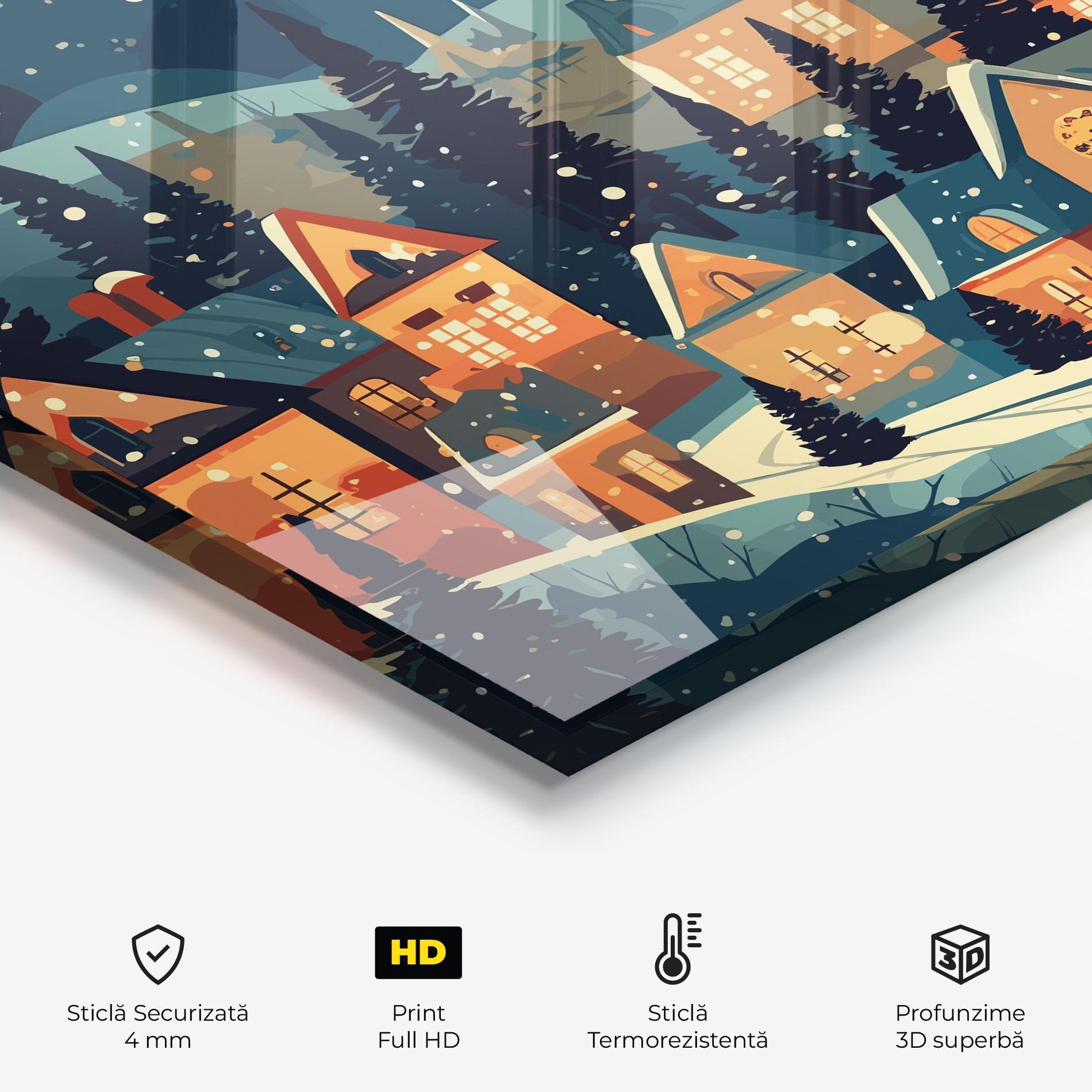 Panou Sticla Bucatarie Winter View Houses mockup 2