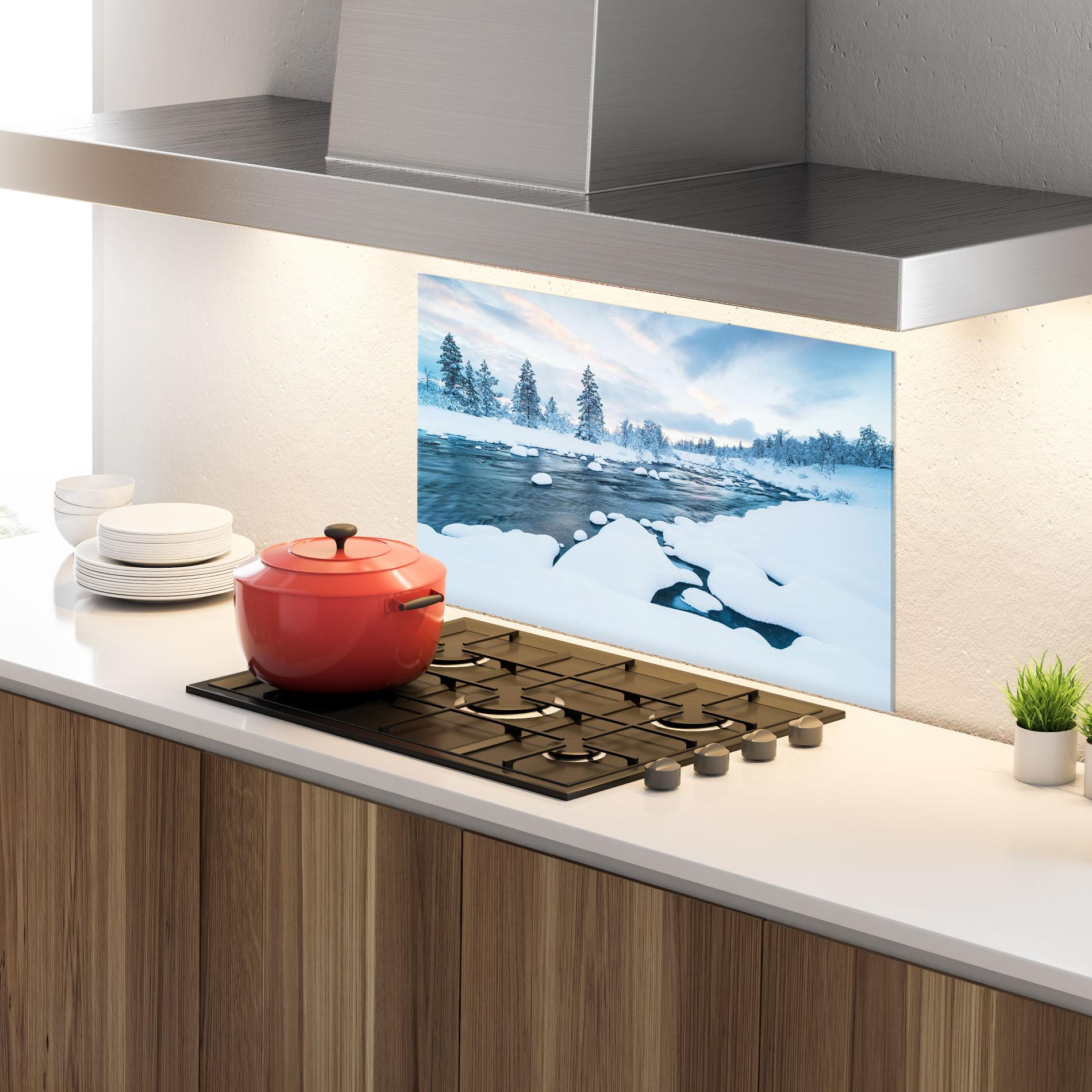 Panou Sticla Bucatarie Winter River mockup 4