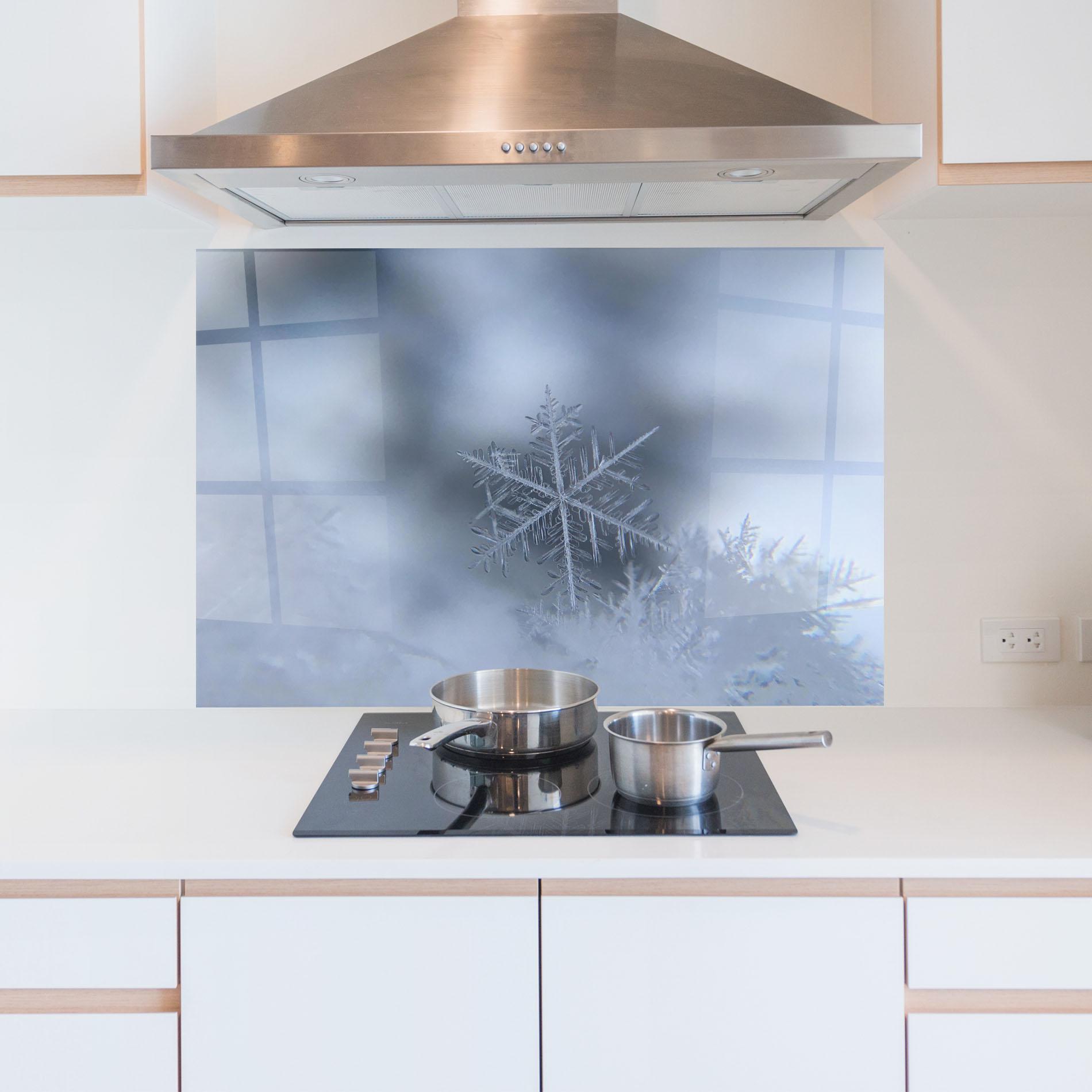 Panou Sticla Bucatarie Pretty Snowflake mockup 5