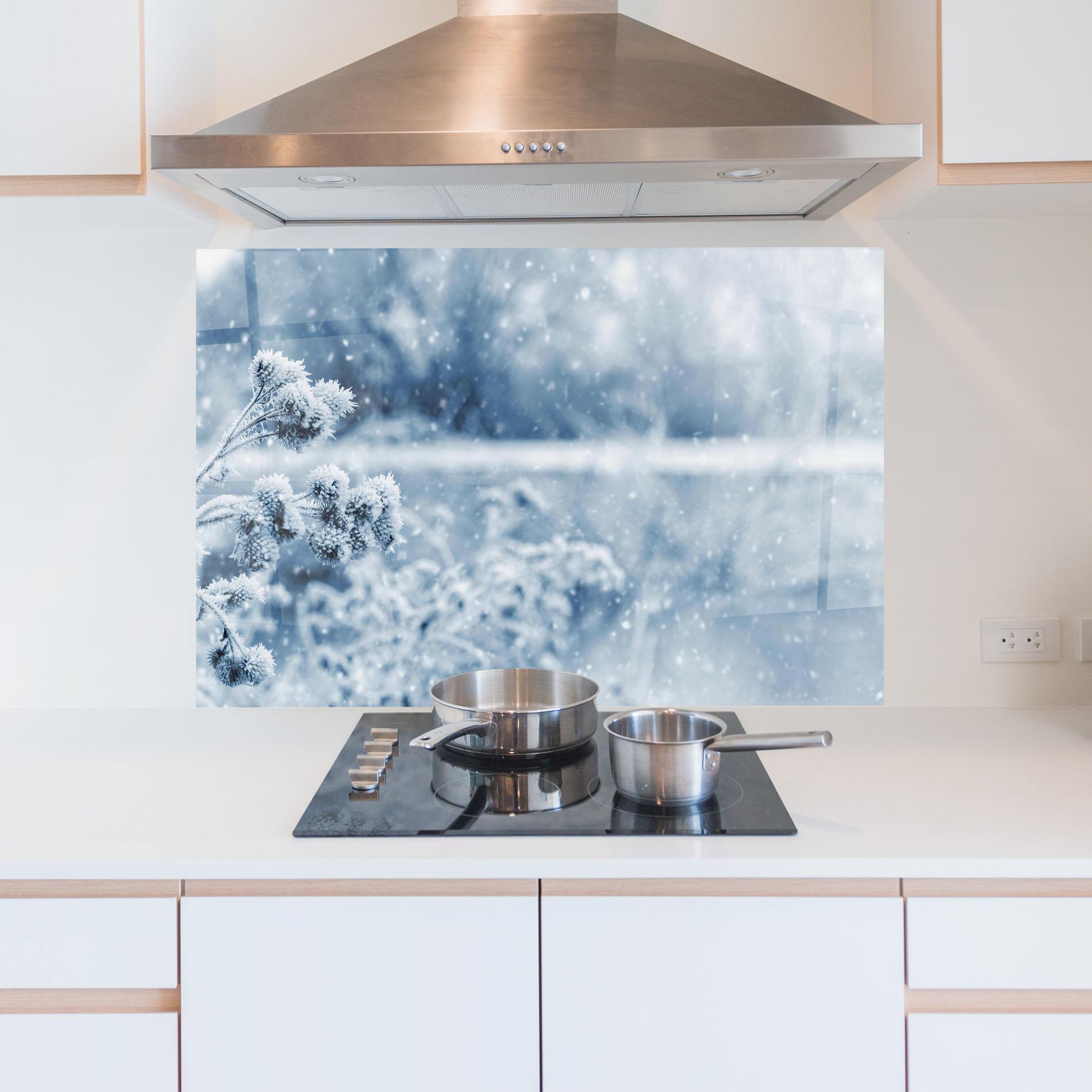 Panou Sticla Bucatarie Pretty Winter Plants mockup 5