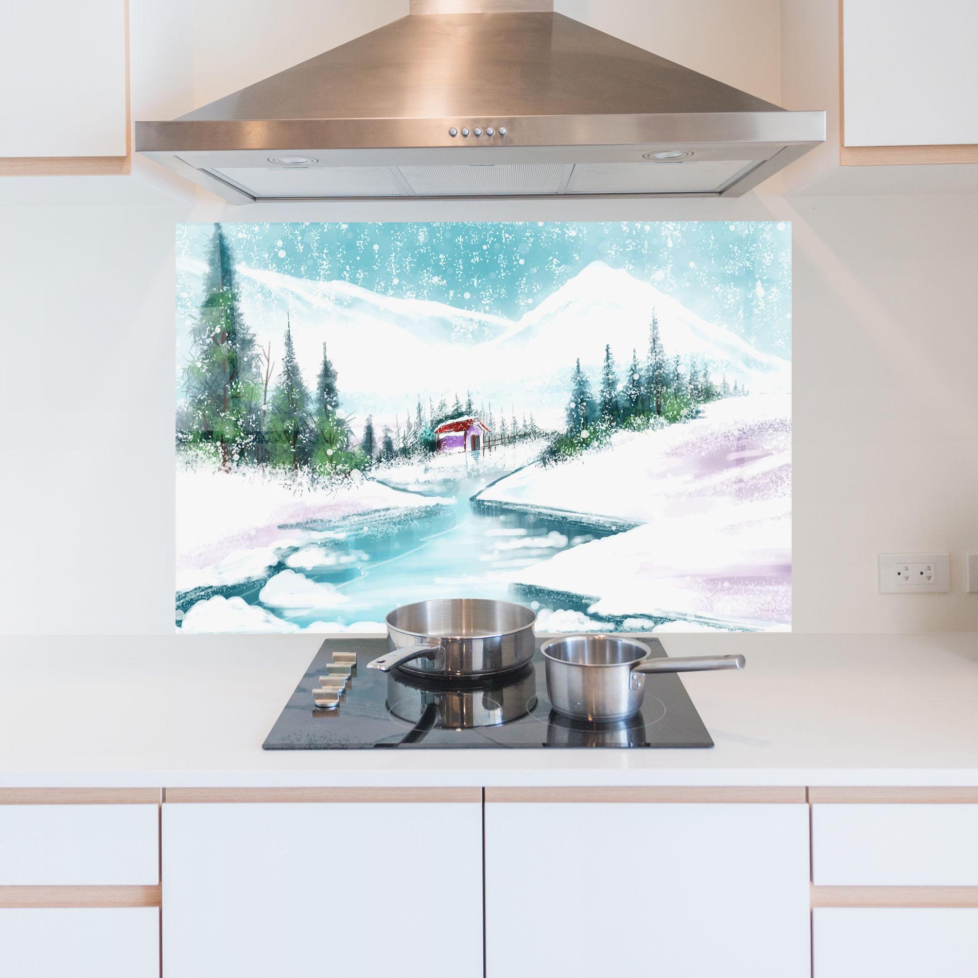 Panou Sticla Bucatarie Purple House Winter mockup 5