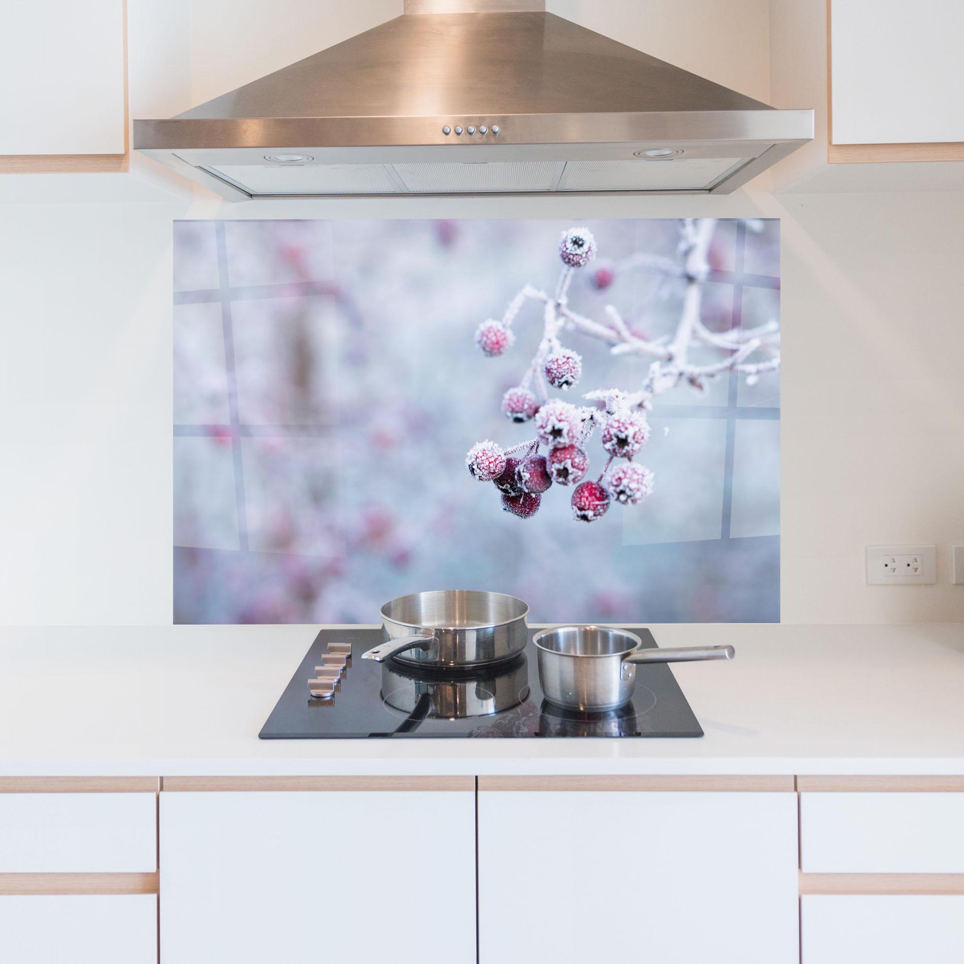 Panou Sticla Bucatarie Red Winter Fruits mockup 5