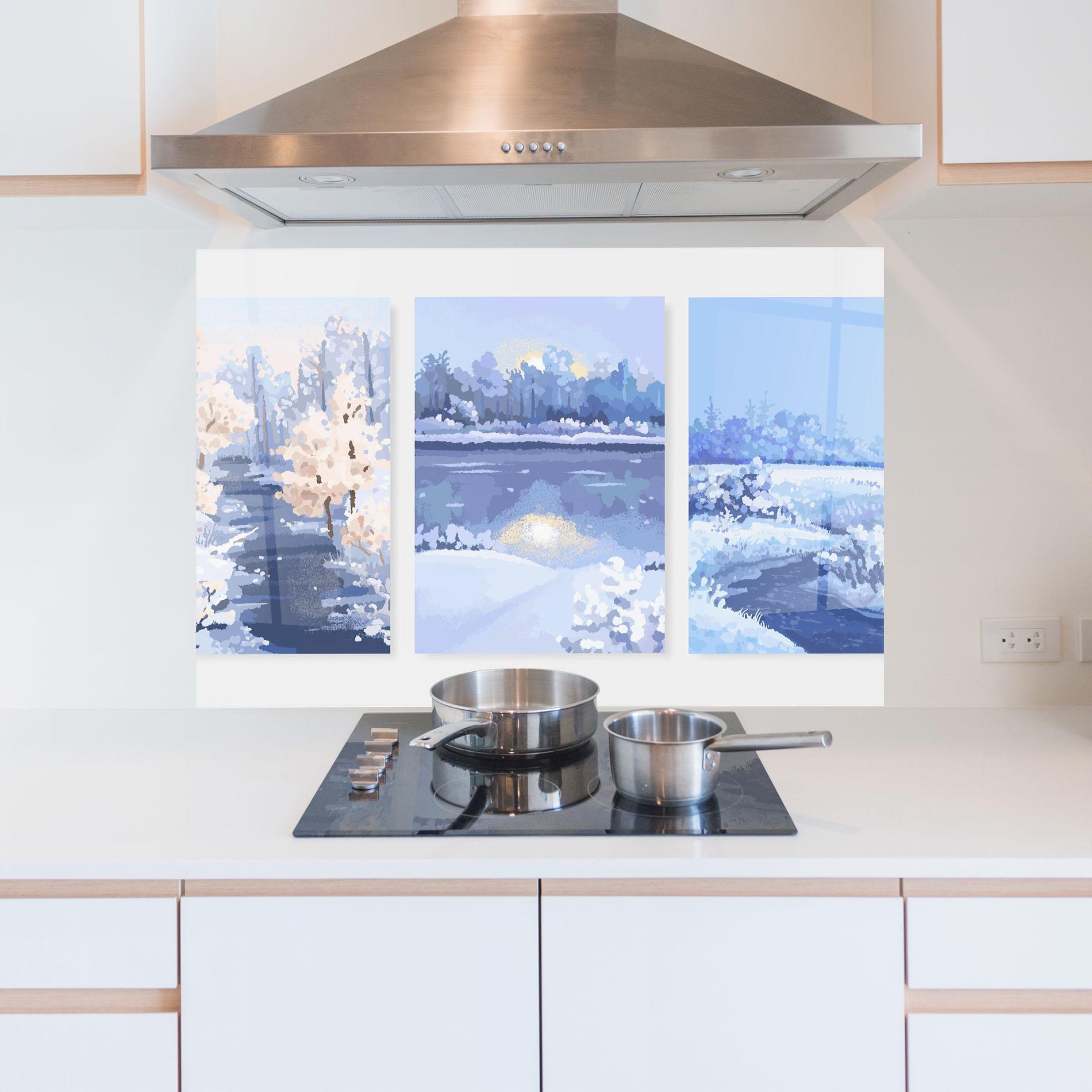 Panou Sticla Bucatarie Winter_landscape_with_forest_and_field_vector_illustration14 mockup 5