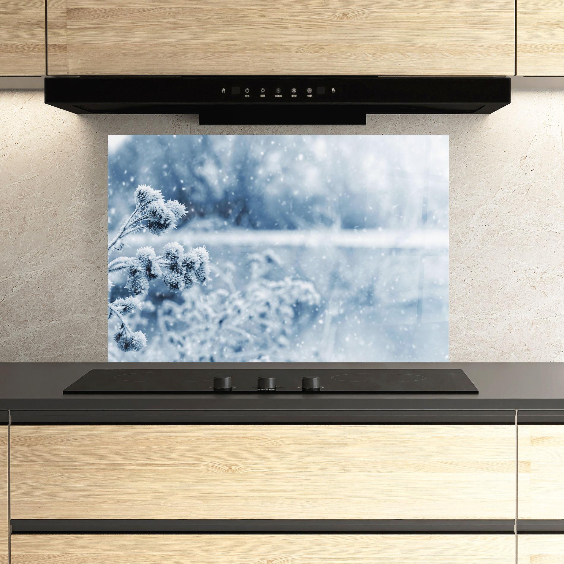 Panou Sticla Bucatarie Pretty Winter Plants mockup 3