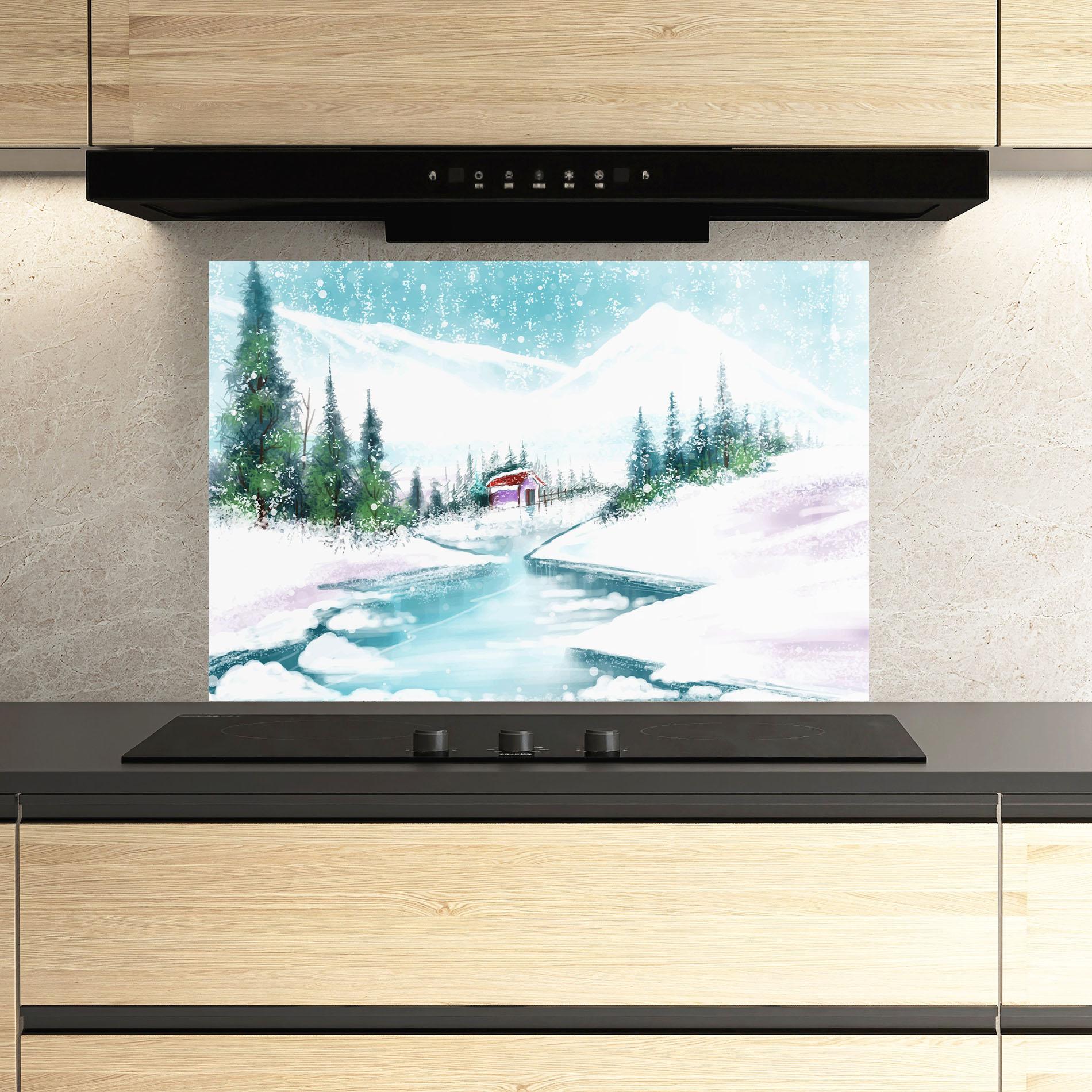 Panou Sticla Bucatarie Purple House Winter mockup 3