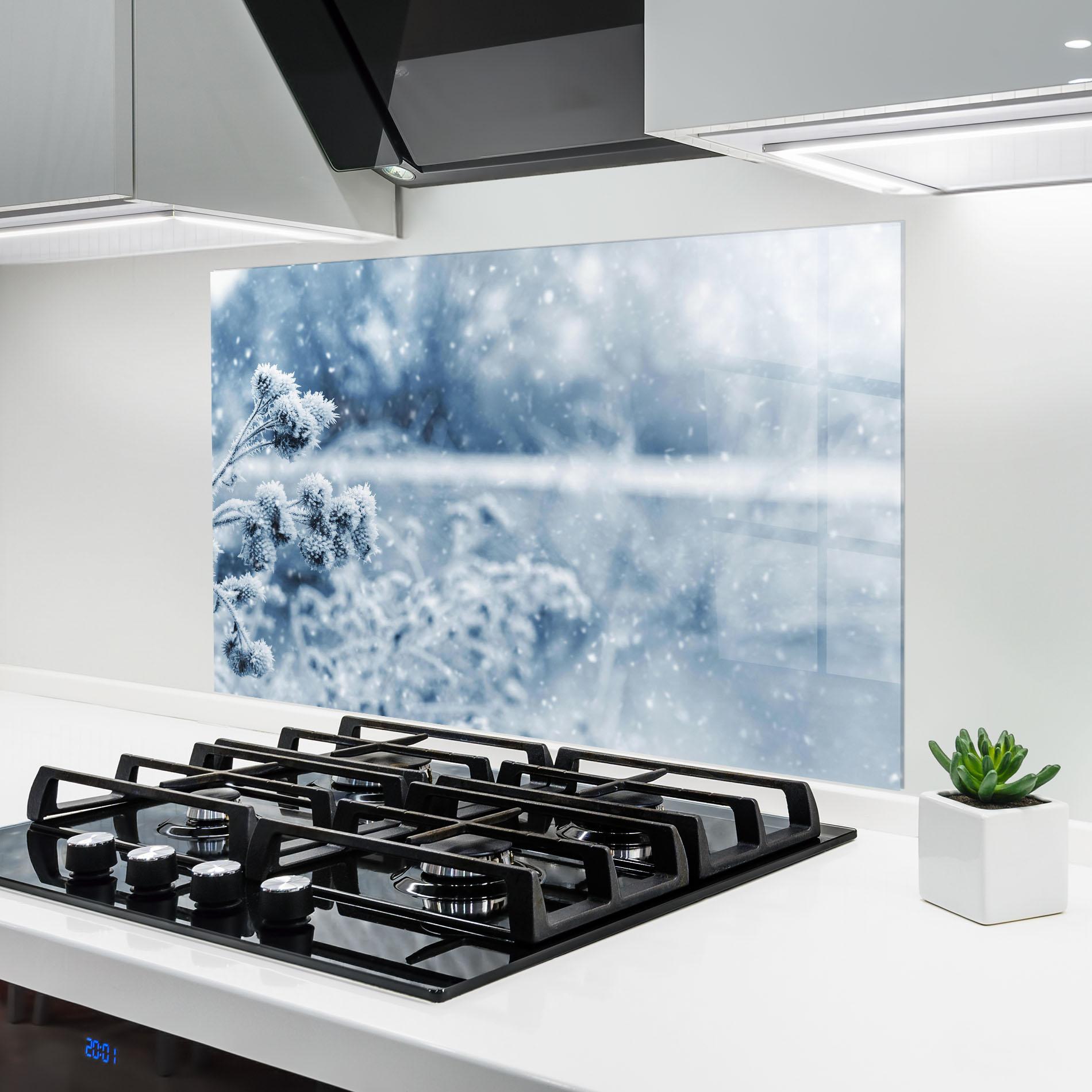 Panou Sticla Bucatarie Pretty Winter Plants mockup 6