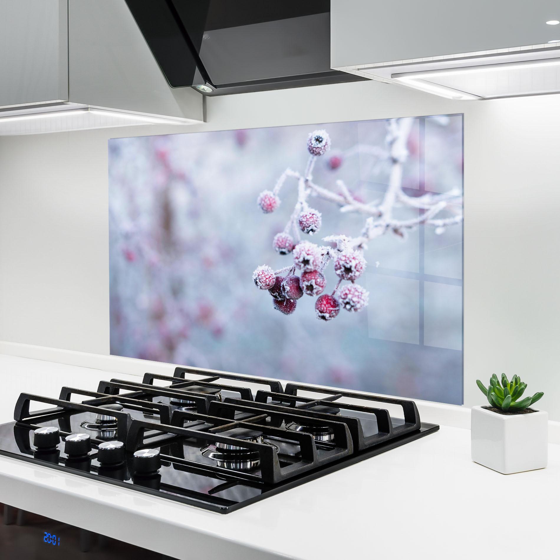 Panou Sticla Bucatarie Red Winter Fruits mockup 6