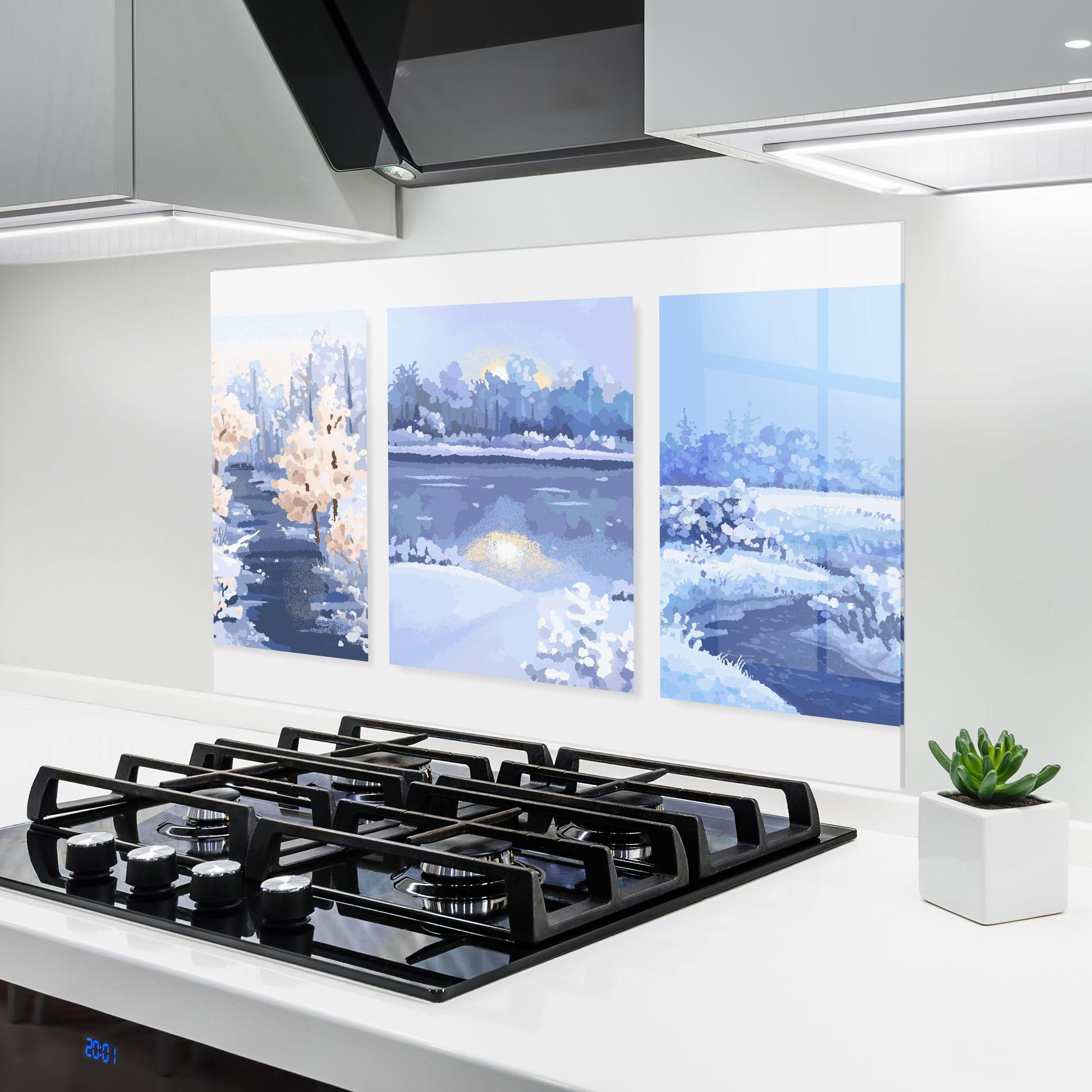 Panou Sticla Bucatarie Winter_landscape_with_forest_and_field_vector_illustration14 mockup 6