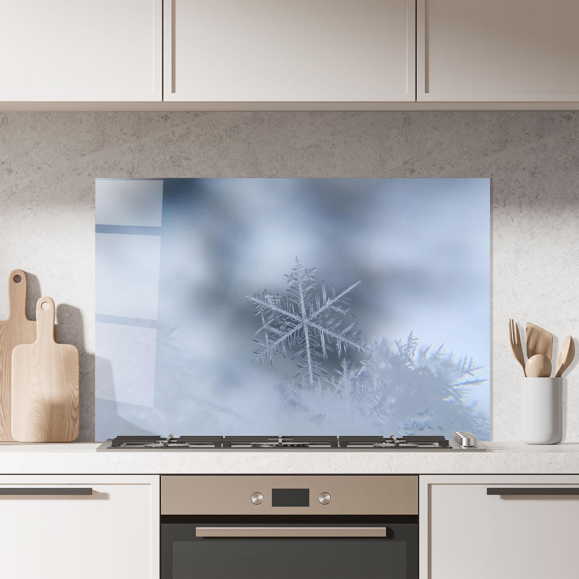 Panou Sticla Bucatarie Pretty Snowflake mockup 7