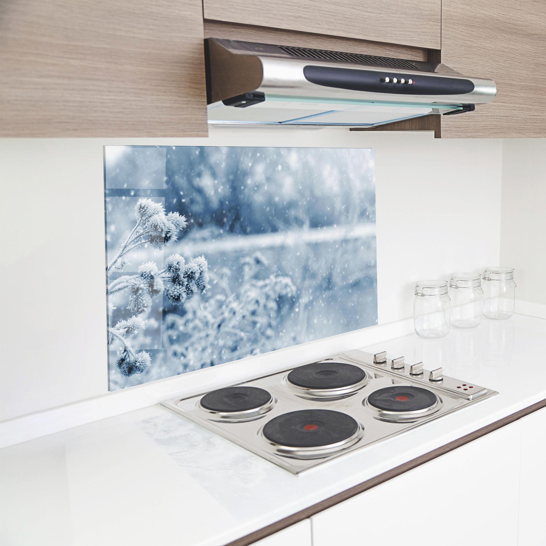 Panou Sticla Bucatarie Pretty Winter Plants mockup 8