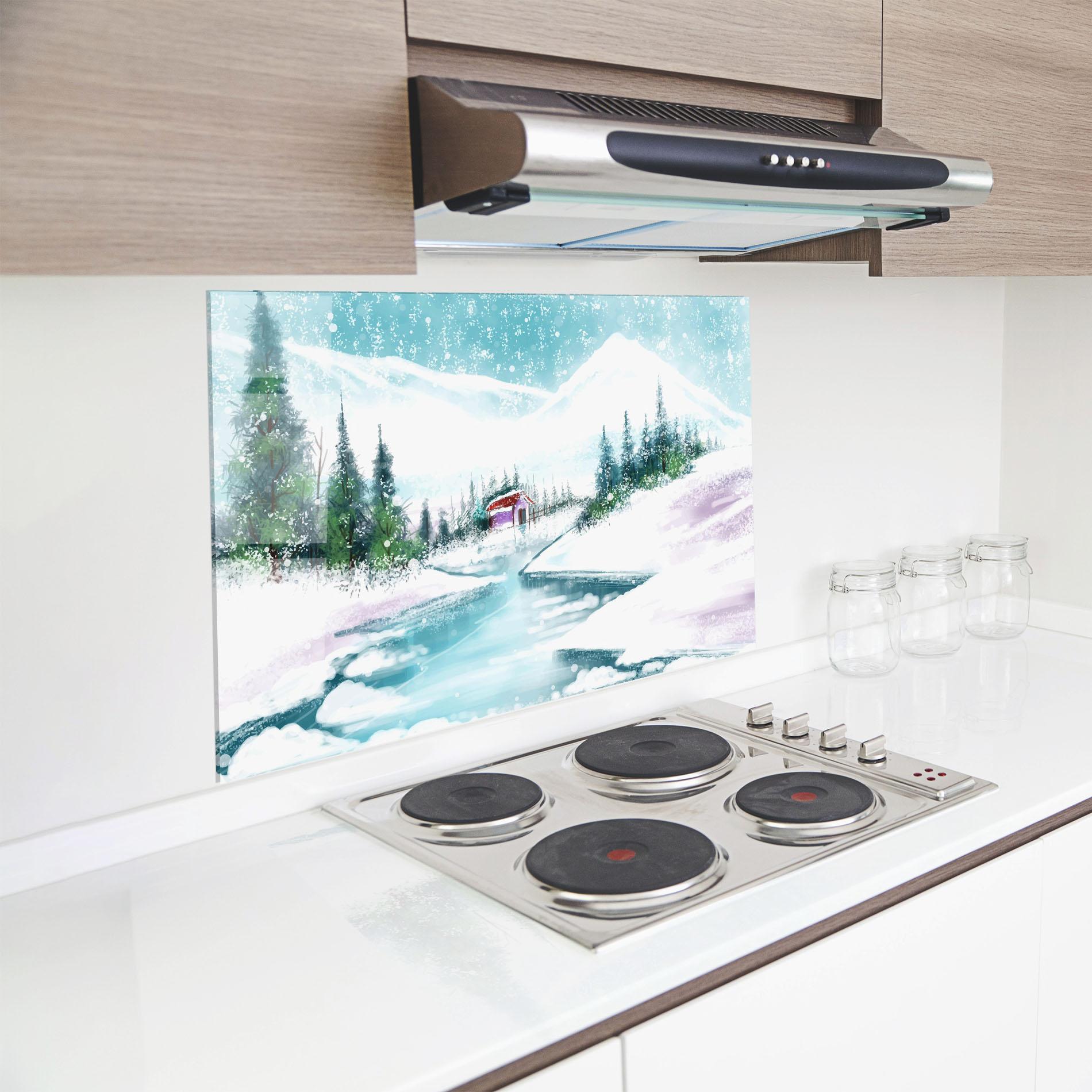 Panou Sticla Bucatarie Purple House Winter mockup 8