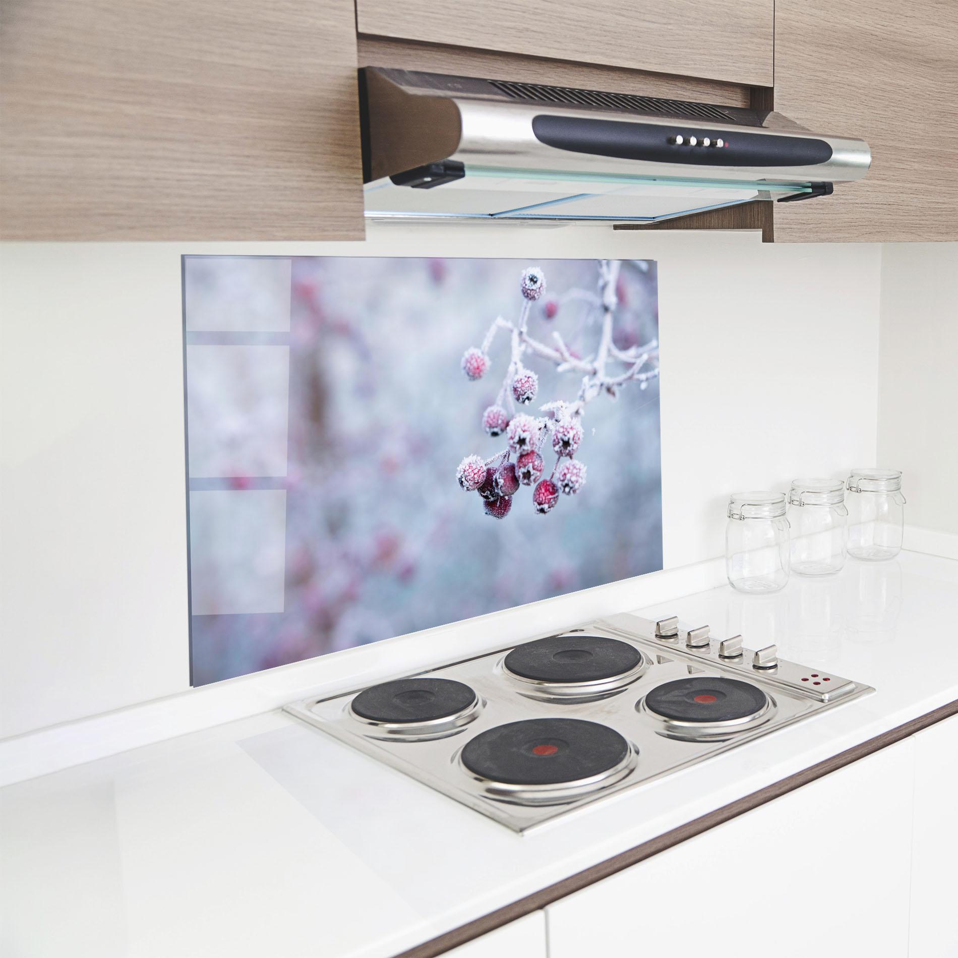 Panou Sticla Bucatarie Red Winter Fruits mockup 8