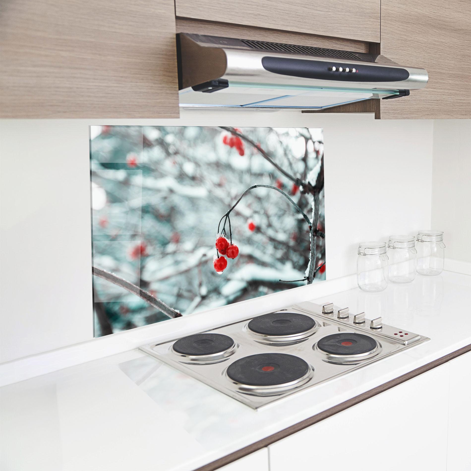 Panou Sticla Bucatarie Snow Red Fruits mockup 8