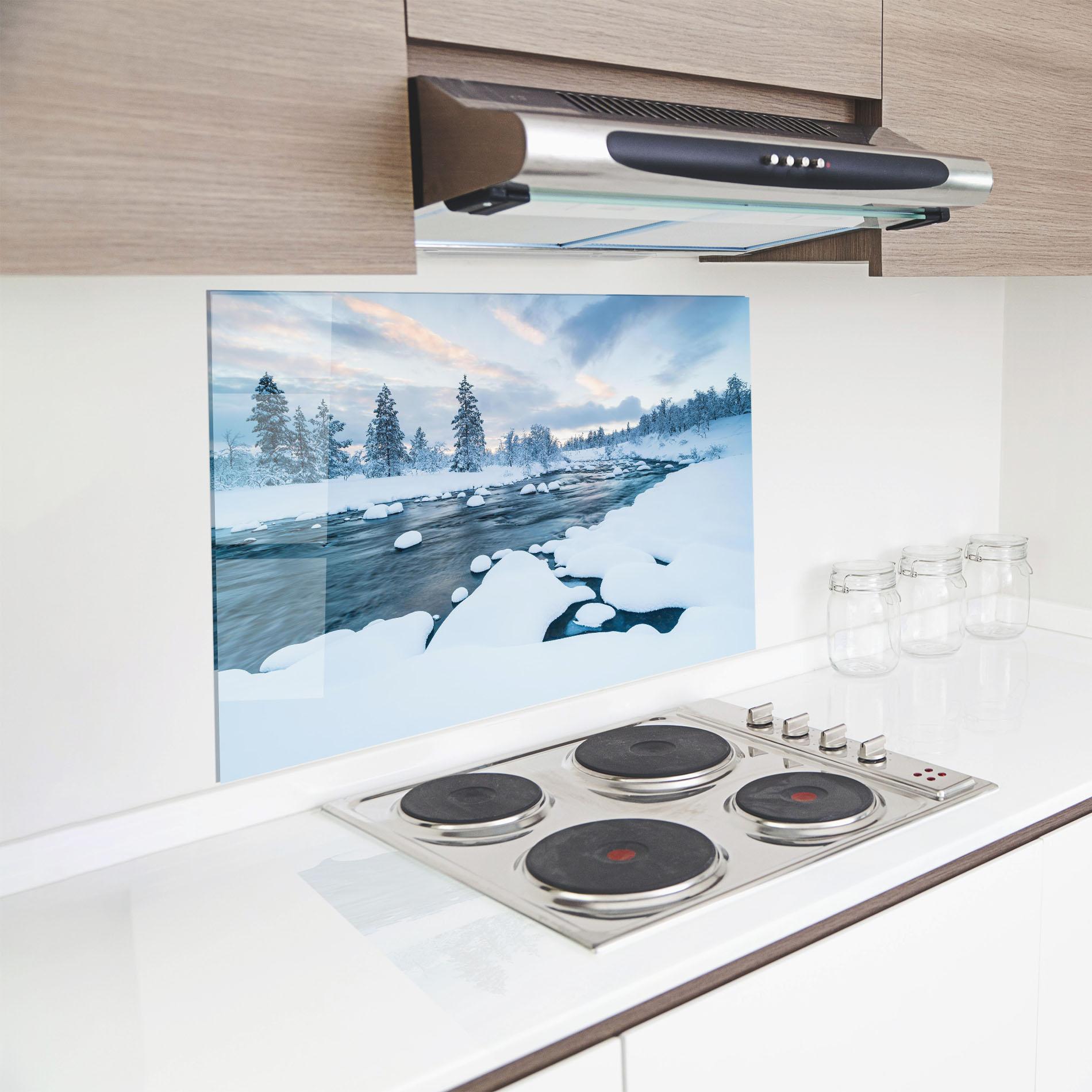 Panou Sticla Bucatarie Winter River mockup 8