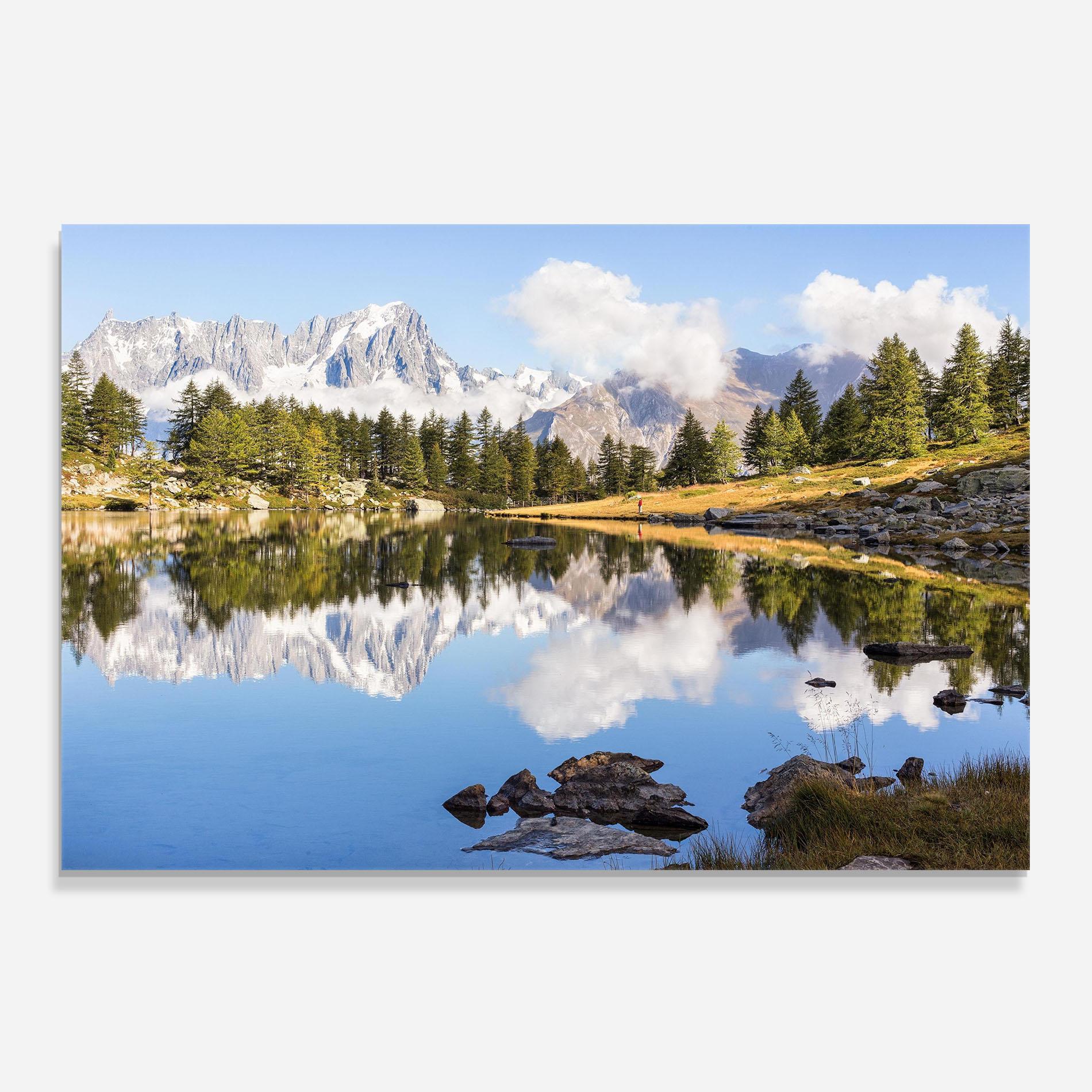 Panou Sticla Bucatarie Mountain Reflection mockup 0